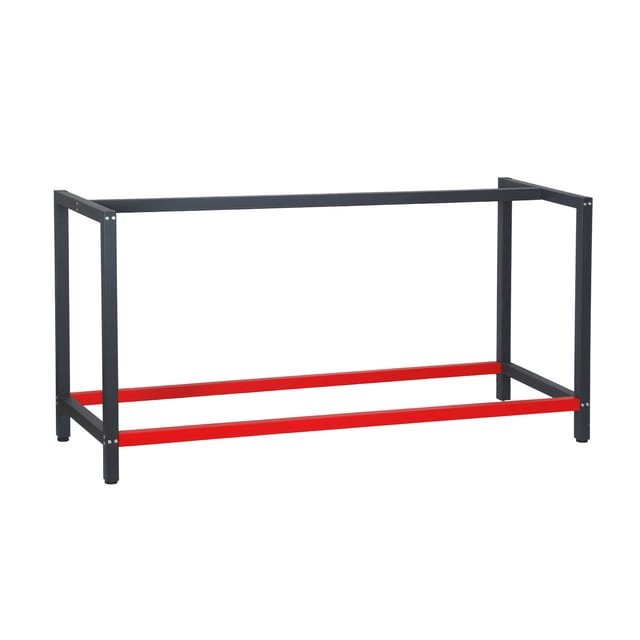 Wiltec Werkbank Gestell 175 x 57 x 81 cm aus Stahl, Werkbankgestell in Anthrazit Rot, Tischgestell max. 200 kg als Werkbank, Arbeitstisch & Sideboard