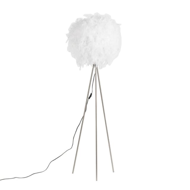 Stehleuchte im Landhausstil Stahl mit Weiß - Feather