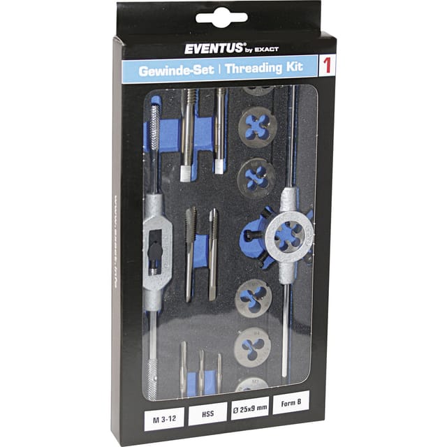 Eventus By Exact - 70607 Gewindeschneidsatz 16teilig hss metrisch M3, M4, M5, M6, M8, M10, M12
