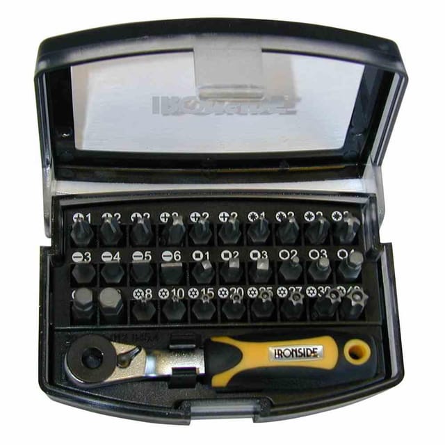Ironside - Bitsatz 31tlg + Ratsche Zubehör Schraubendreher Schrauben Heimwerker Werkzeuge