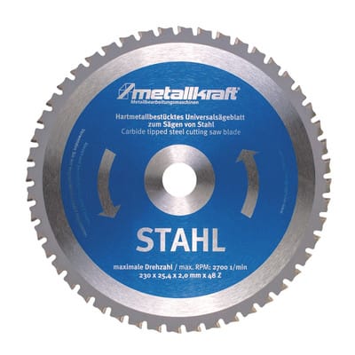 Metallkraft - Sägeblatt für Stahl 230 x 2,0 x 25,4 mm Z48, für dünnes Material