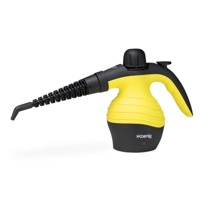 H.Koenig Handdampfreiniger 4,2 bar NV60, 250 ml, tragbar, handgehalten, kompakt, ergonomisch, kraftvoll 1000W, 6 Mehrzweckzubehör