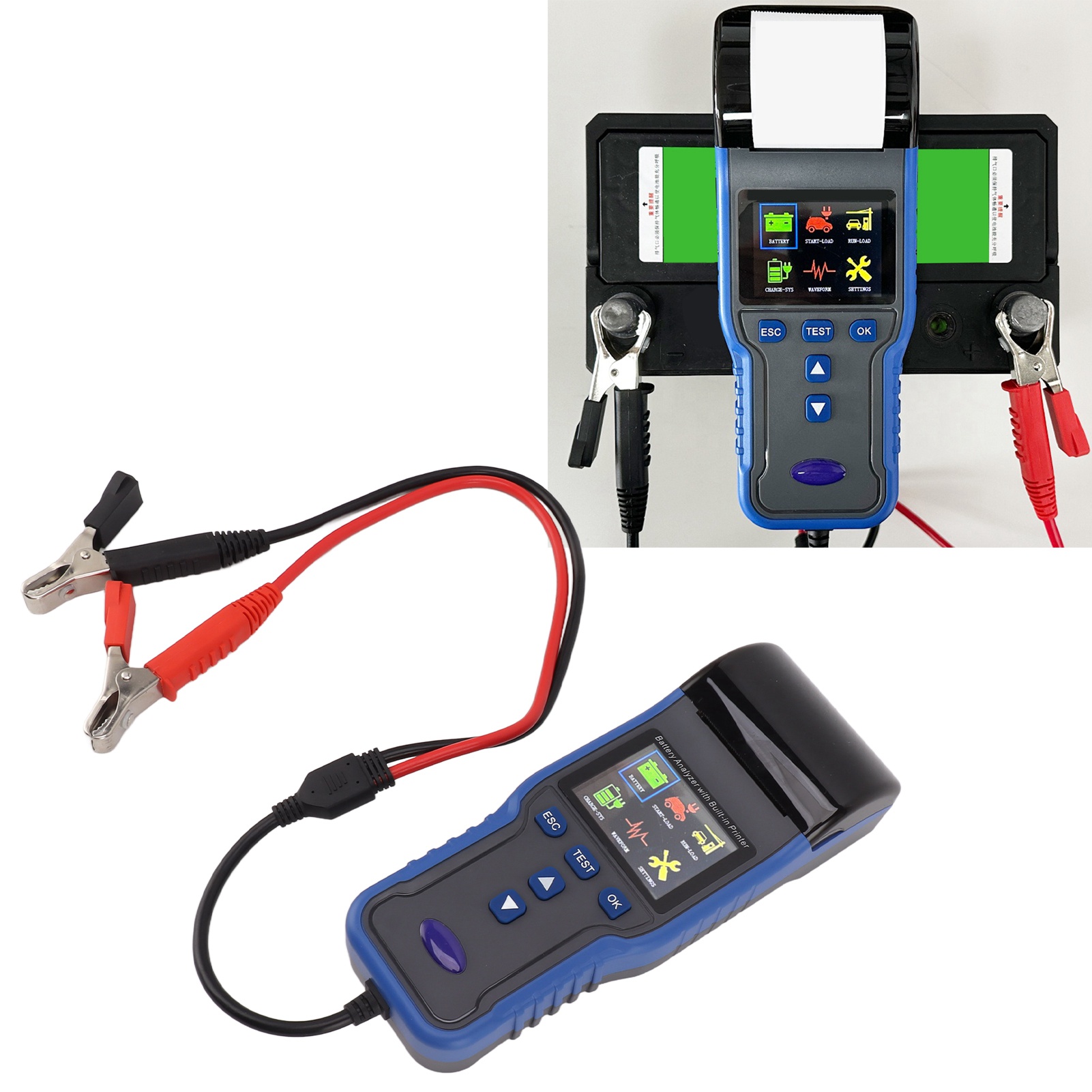 Multifunktionales 12/24v-batterietestgerät, Batteriekapazität, Lebensdauer, Spannung, Innenwiderstandstest, Farbdruck Der Ergebnisse (bitte Vor Dem Versand In Einem Karton Verpacken).