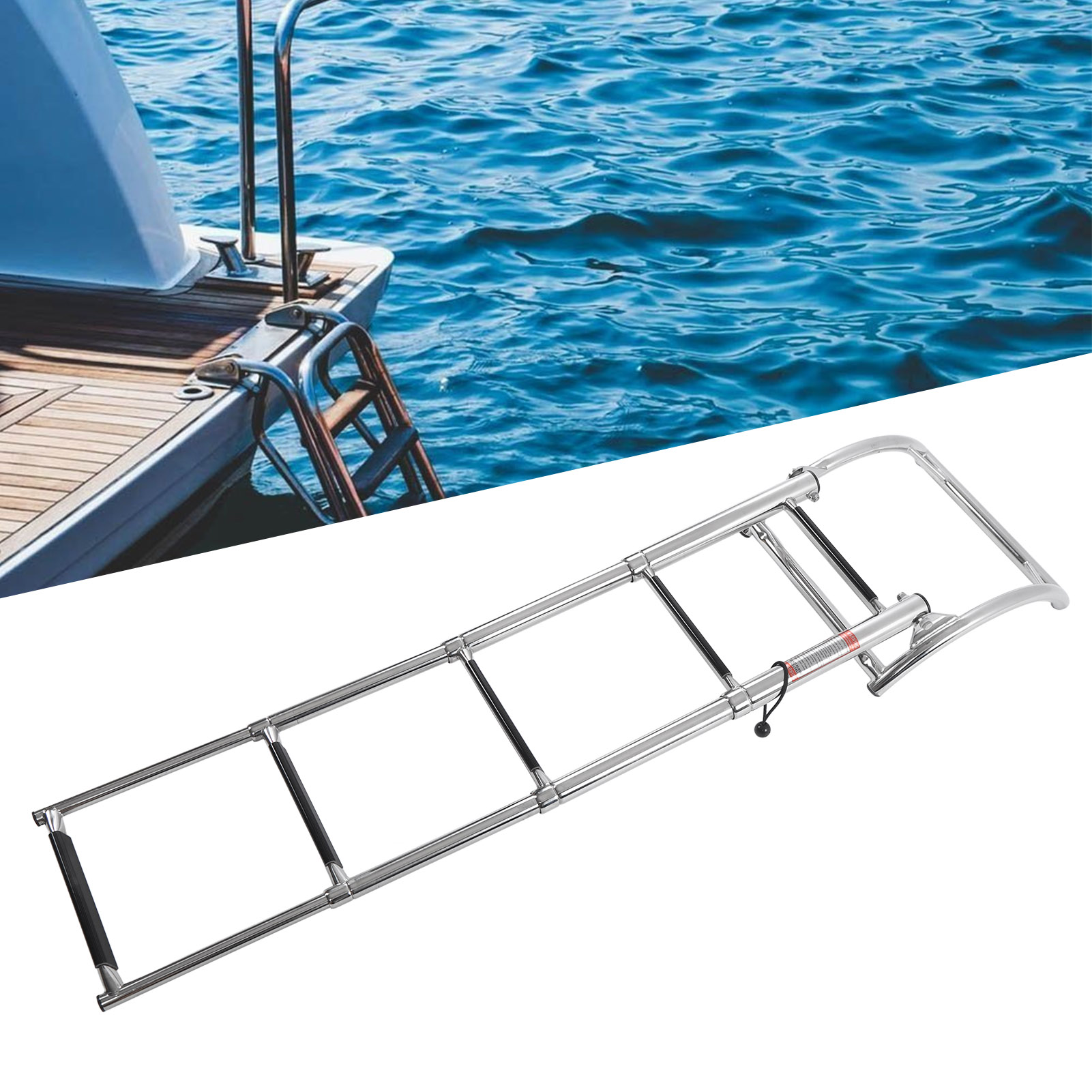 Vierstufige, Klappbare Deckleiter Für Yachten, Aus Edelstahl 316 (übergewichtig) (übergroße Abmessungen)