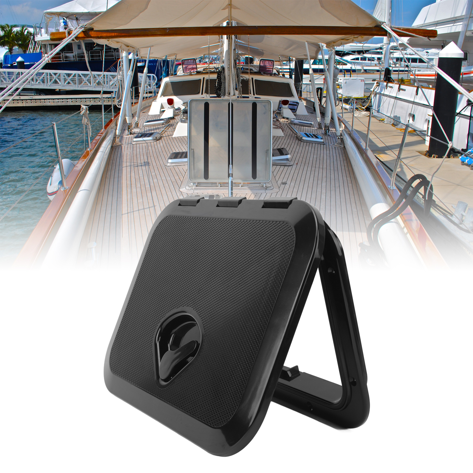 Lukenabdeckung Für Schiffe, Yachten Und Wohnmobile, 10-5/8" X 14-3/4" (270 X 375 Mm), Schwarz.