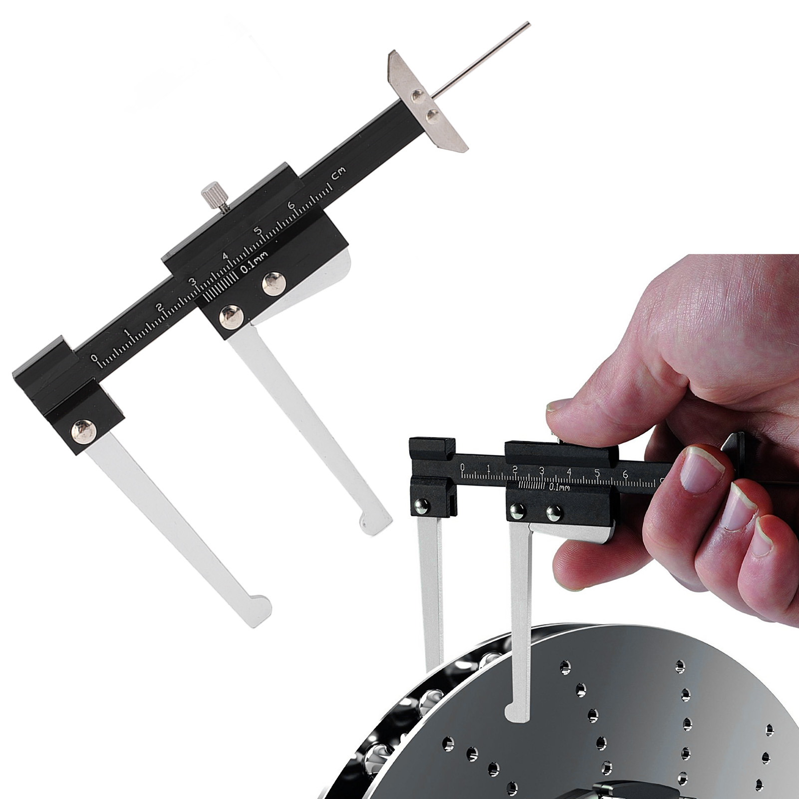 Metrische Lehre 0-60 Mm Für Bremsscheiben- Und Reifentiefenmessung Messschieber Zur Messung Der Verschleißdicke Von Bremsscheiben Und Bremsbelägen, Genauigkeit 0,1 Mm.