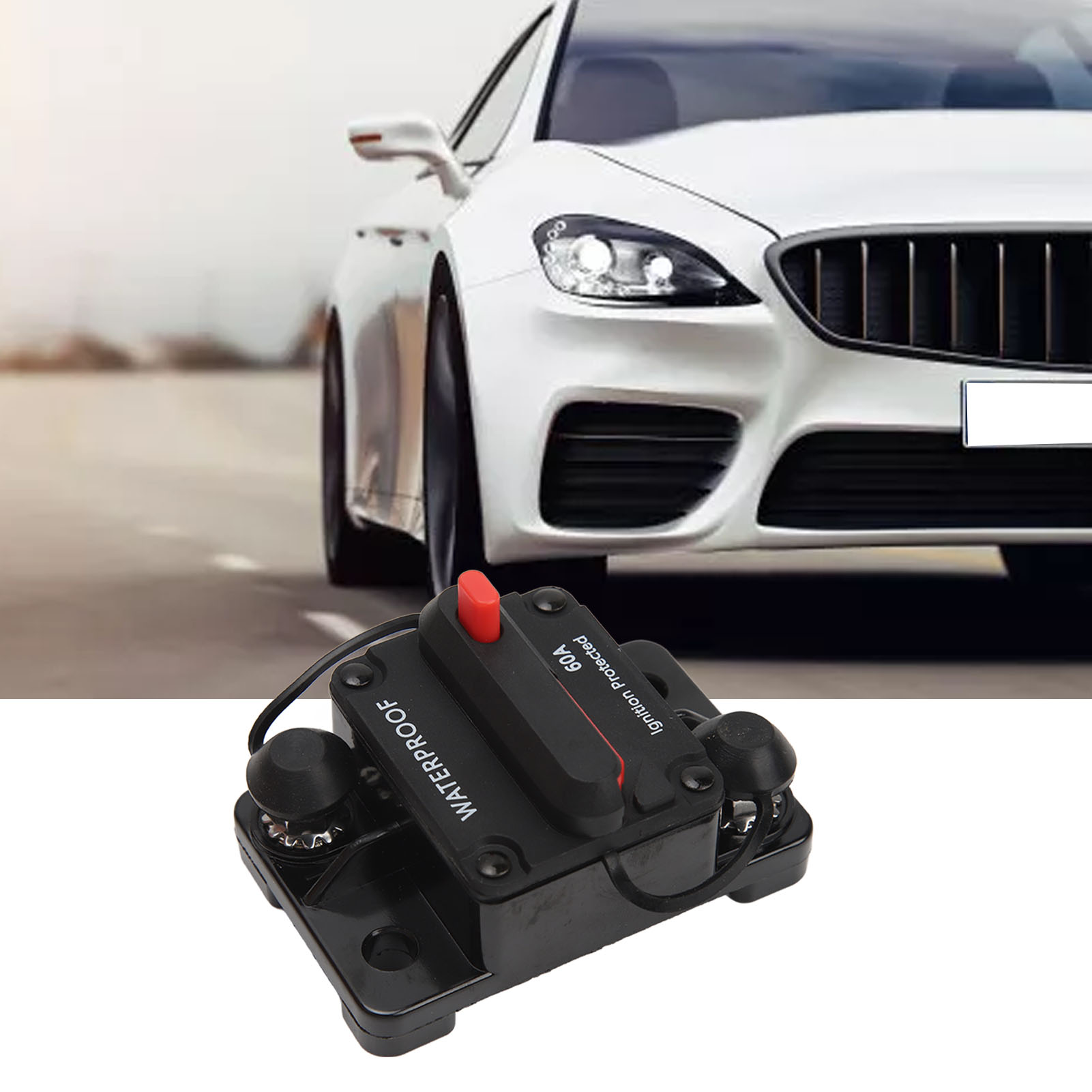 Wasserdichter 12v-audio-leistungsschalter Mit Sicherung Und Manuellem Rückstellschalter, Geeignet Für Wohnmobile, Lkws, Yachten Und Anhänger Zum Schutz Von Audiosystemen, 60a-upgrade.