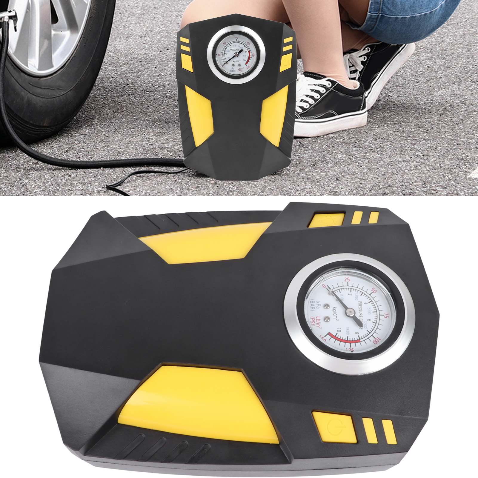(exklusiv In Mexiko Erhältlich) Tragbare Luftpumpe Für Kleinwagen, Elektrische Reifen, 12v Multifunktions-luftpumpe, Autopumpe (analoges Modell - Auto-luftpumpe)