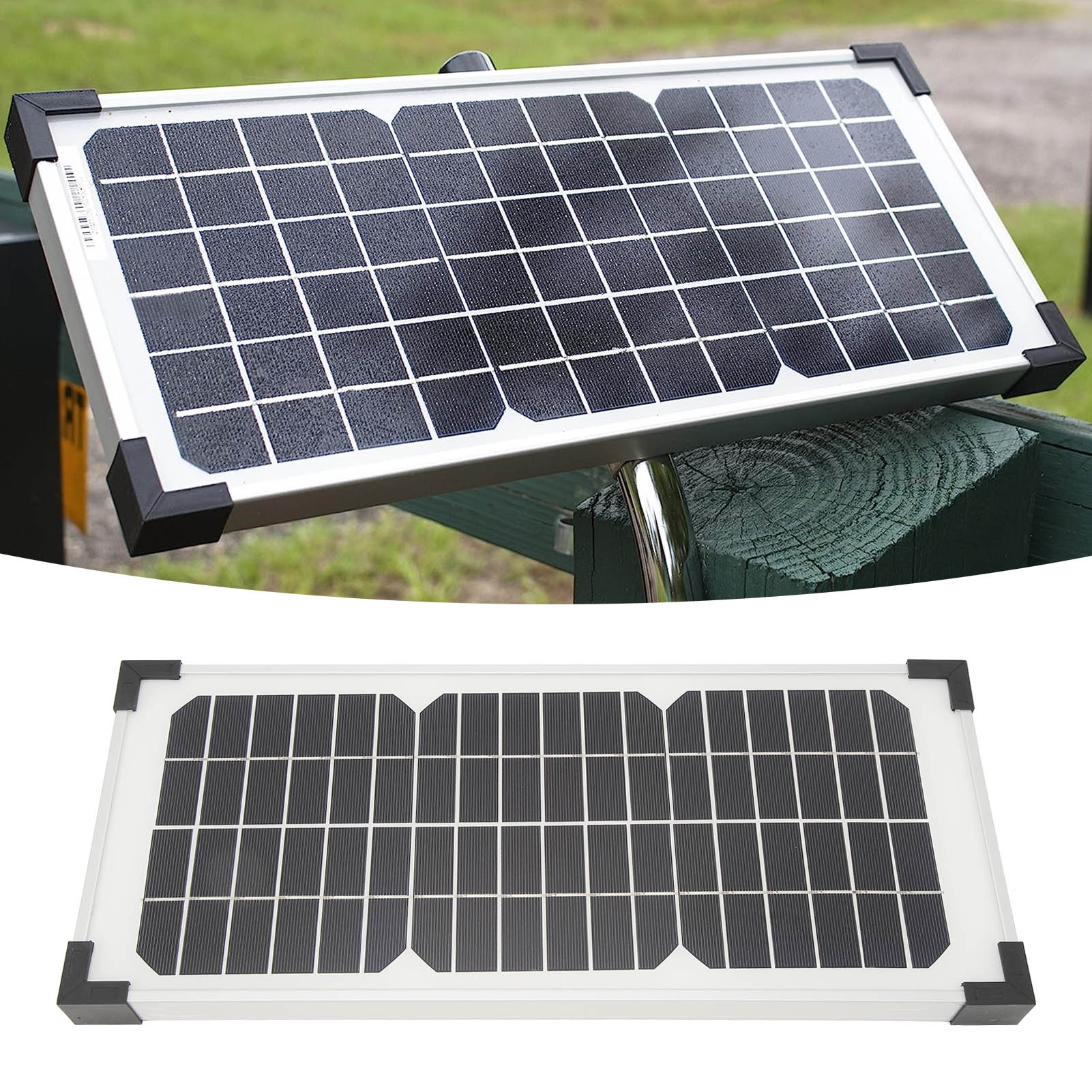10-w-solarpanel-set, Kompatibel Mit Automatischen Toröffnern Mighty Mule Fm123 (ohne Batterie) (erhöht Das Gewicht)