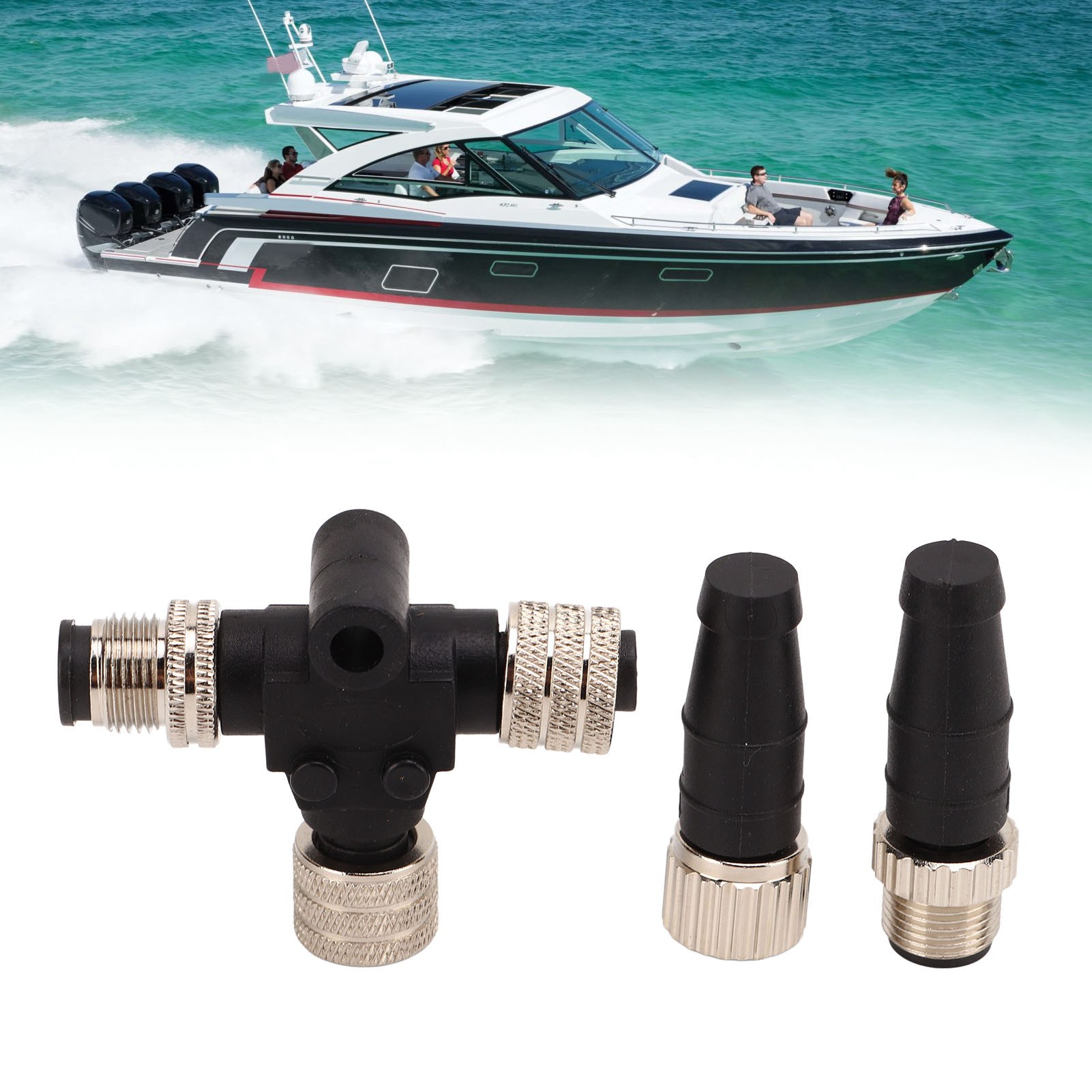T-adapter Für Marinezubehör Nmea 2000 + Abschlusswiderstand (stecker + Buchse) M12 5-poliger Metallstecker