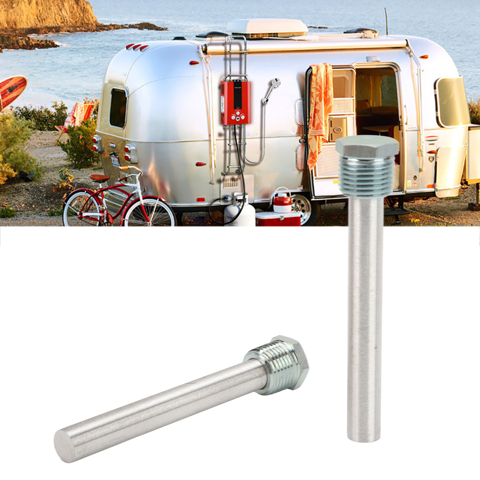 Set Aus Zwei Anodenstäben Für Wohnmobil-wassererhitzer, Mit Blauer Zinkkappe, 1/2" Npt-gewinde-magnesiumstäbe, Geeignet Für Wohnmobil-wassererhitzer.
