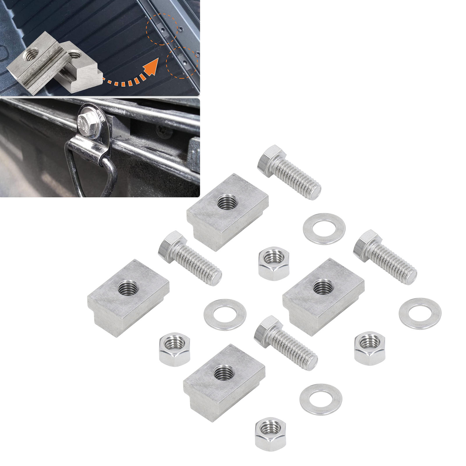 4 Sätze Bettschienenklemmen Mit 3/8"-16 Mm T-nutmuttern Mit Innensechskantschrauben Für Toyota Tacoma Tunda Pickup-trucks (cp-0572).