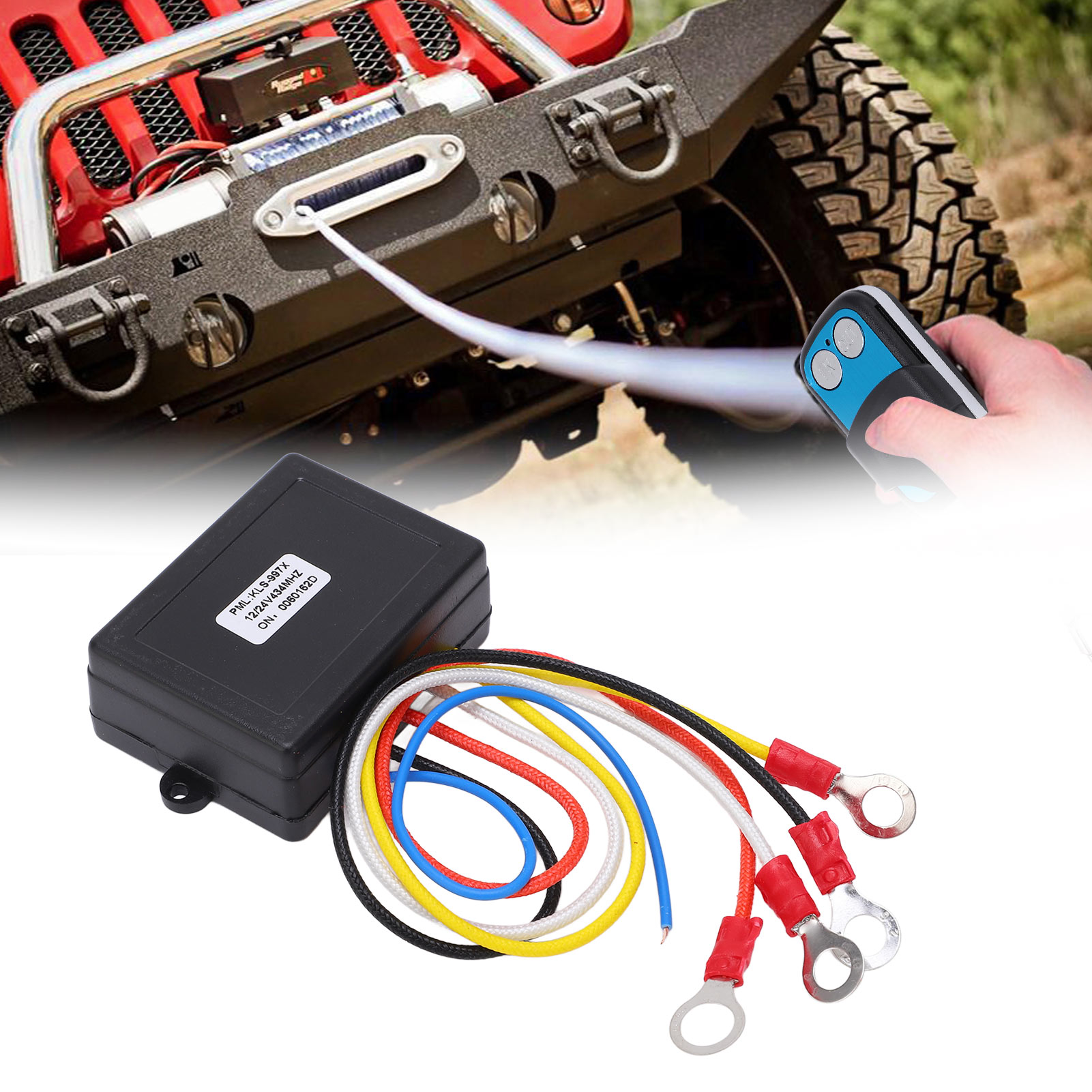 Universelle Drahtlose Fernbedienung Für 12v/24v-seilwinden, Fernbedienungsschlüssel + Empfänger (fernbedienung Mit Integrierter Batterie) (kls-997x) (batterie Enthalten)