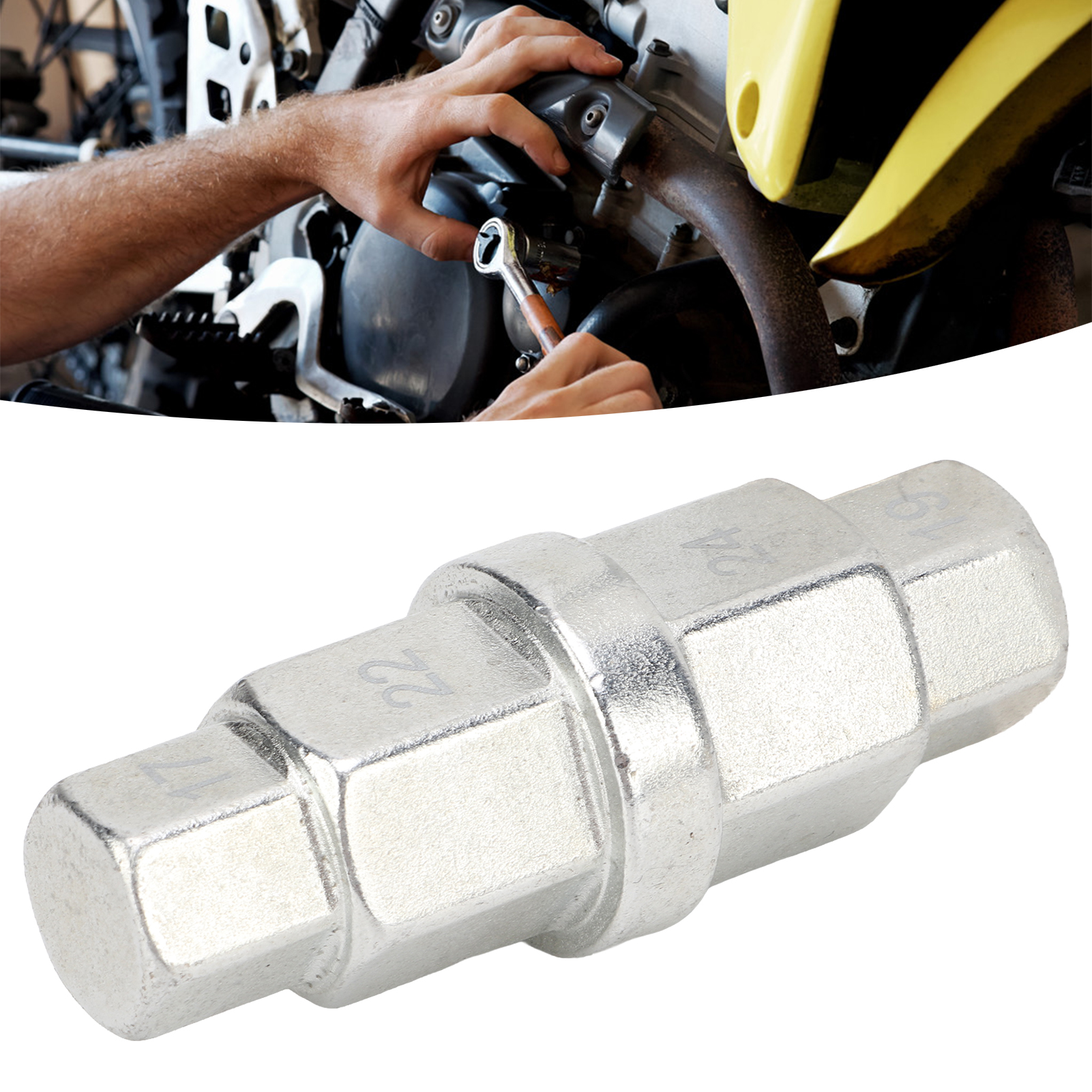 Multifunktionale Sechskanthülse Für Motorrad-vorderradachse, 17-19-22-24 Mm (vt01319)