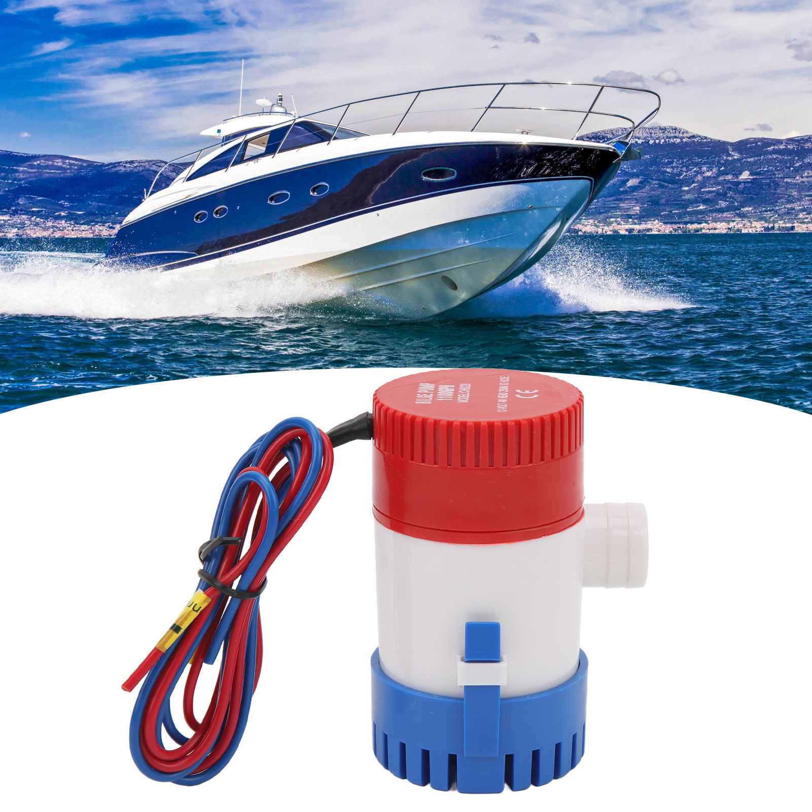Schwarze Dc12v 1100 Gph Düngemittelpumpe Mit 1-1/8 Zoll Ablaufschlauch, Geeignet Für Wohnmobile, Yachten Usw. (a8577)