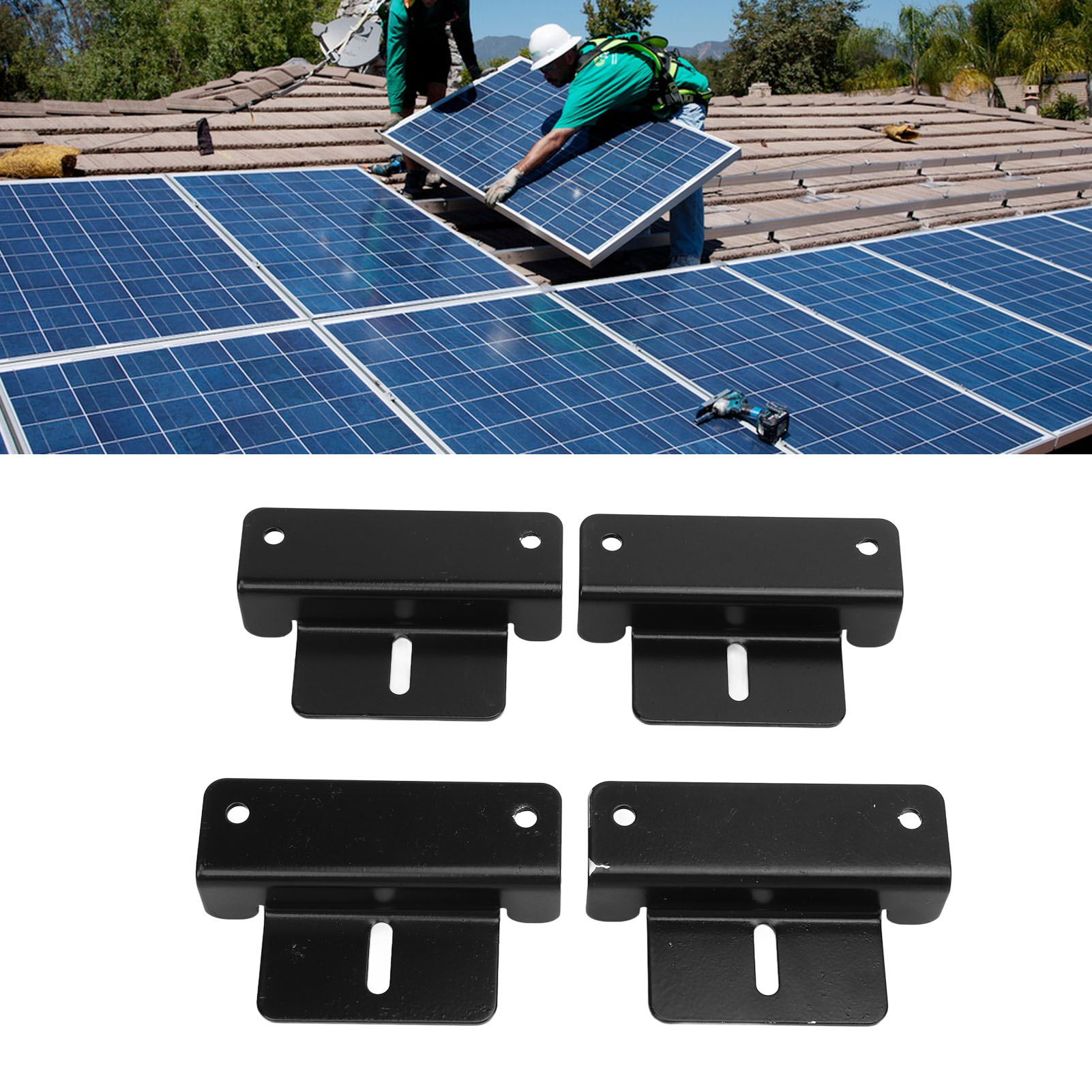 Montagehalterung Für Solarmodule, Z-förmige Aluminium-solarmodulhalterung, Dachmontage-set Für Solarmodule Für Wohnmobile, Boote, Wände, Wohnwagen, Yachten, Schwarz.