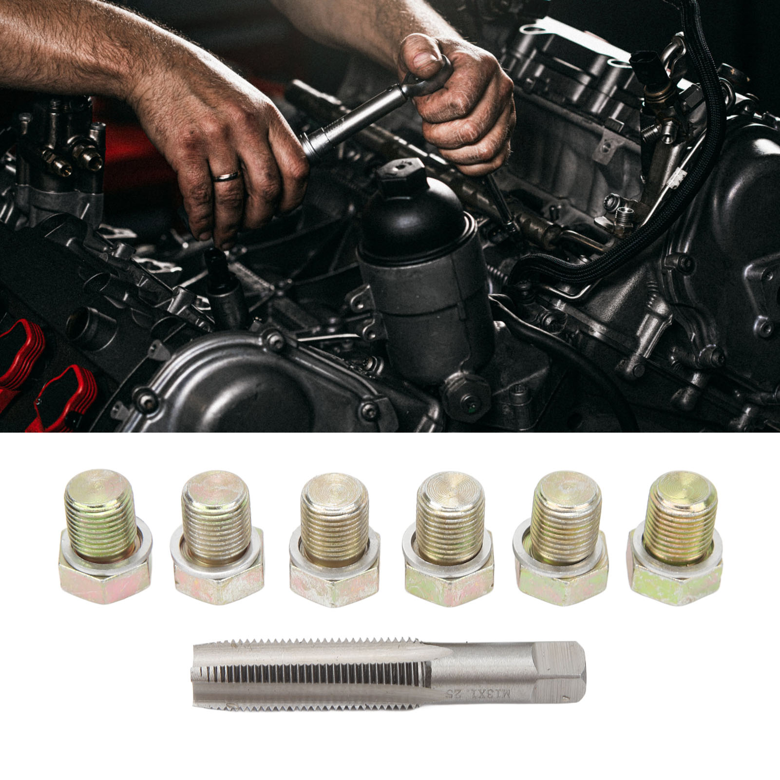 M13x1,5 Ölablassschrauben-gewindereparaturset (13-teilig) - Spezialwerkzeug Zur Reparatur Beschädigter Gewinde An Ölwannen-ablassschrauben.