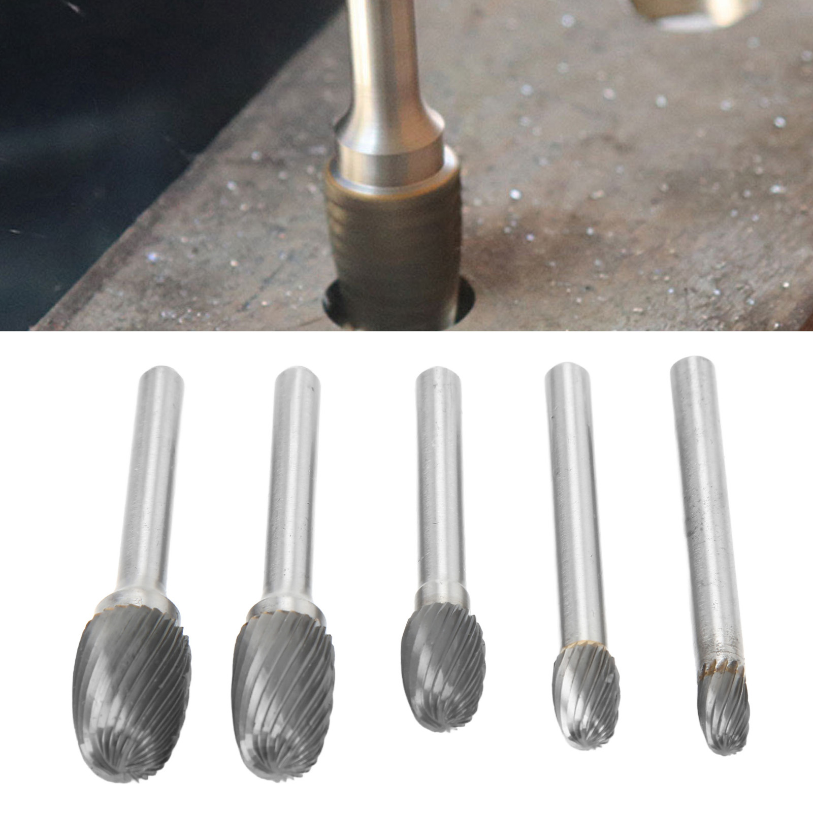 Satz Von Einrilligen E-förmigen Hartmetall-rotationsfeilen, 6 Mm Griffdurchmesser, Geeignet Für Das Oberflächenschleifen In Der Luft- Und Raumfahrt, Der Automobilindustrie Und Der Schifffahrt.
