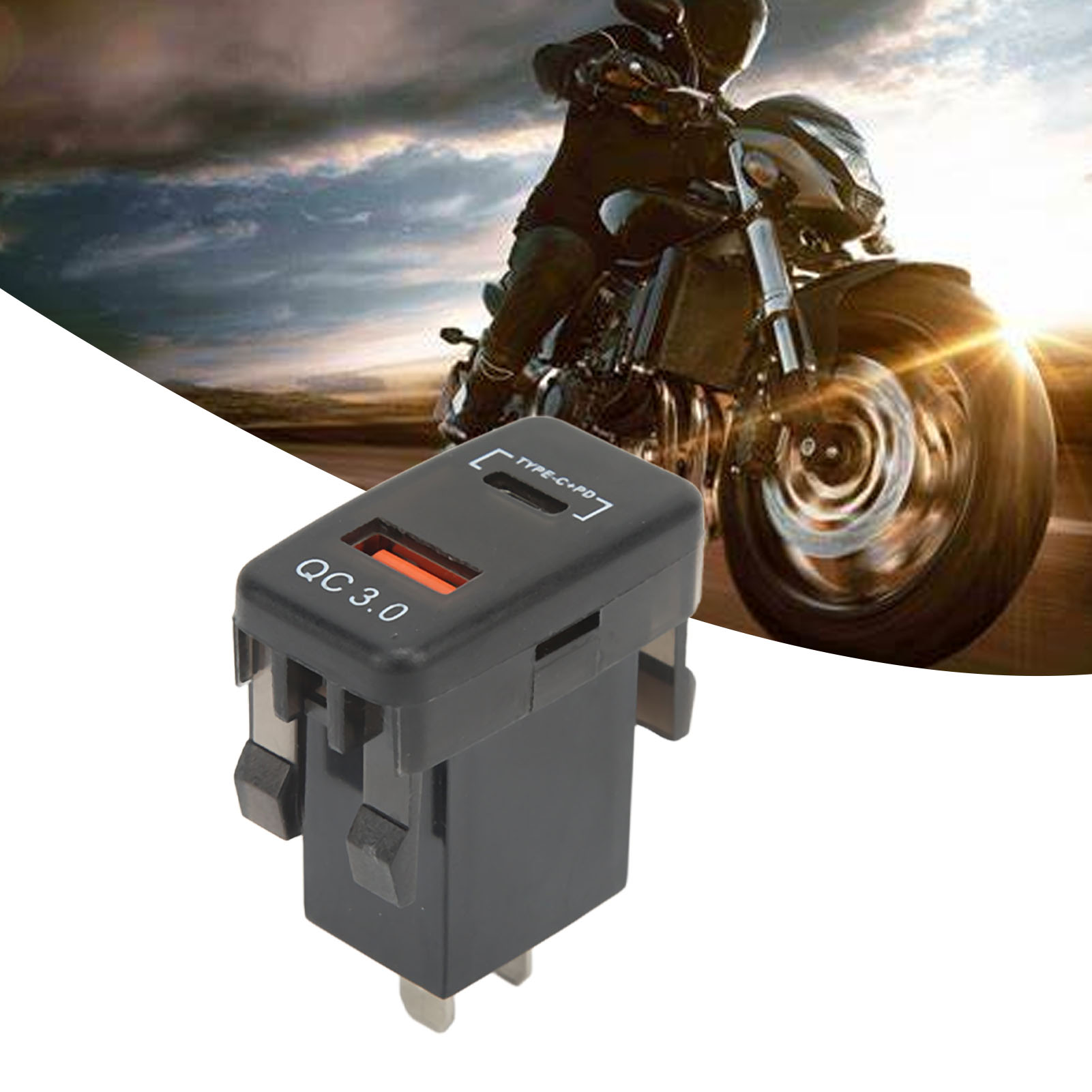 Autoladegerät Mit Qc3.0 + Pd Usb-anschluss Und Eingebautem Voltmeter (blaue Leuchte)