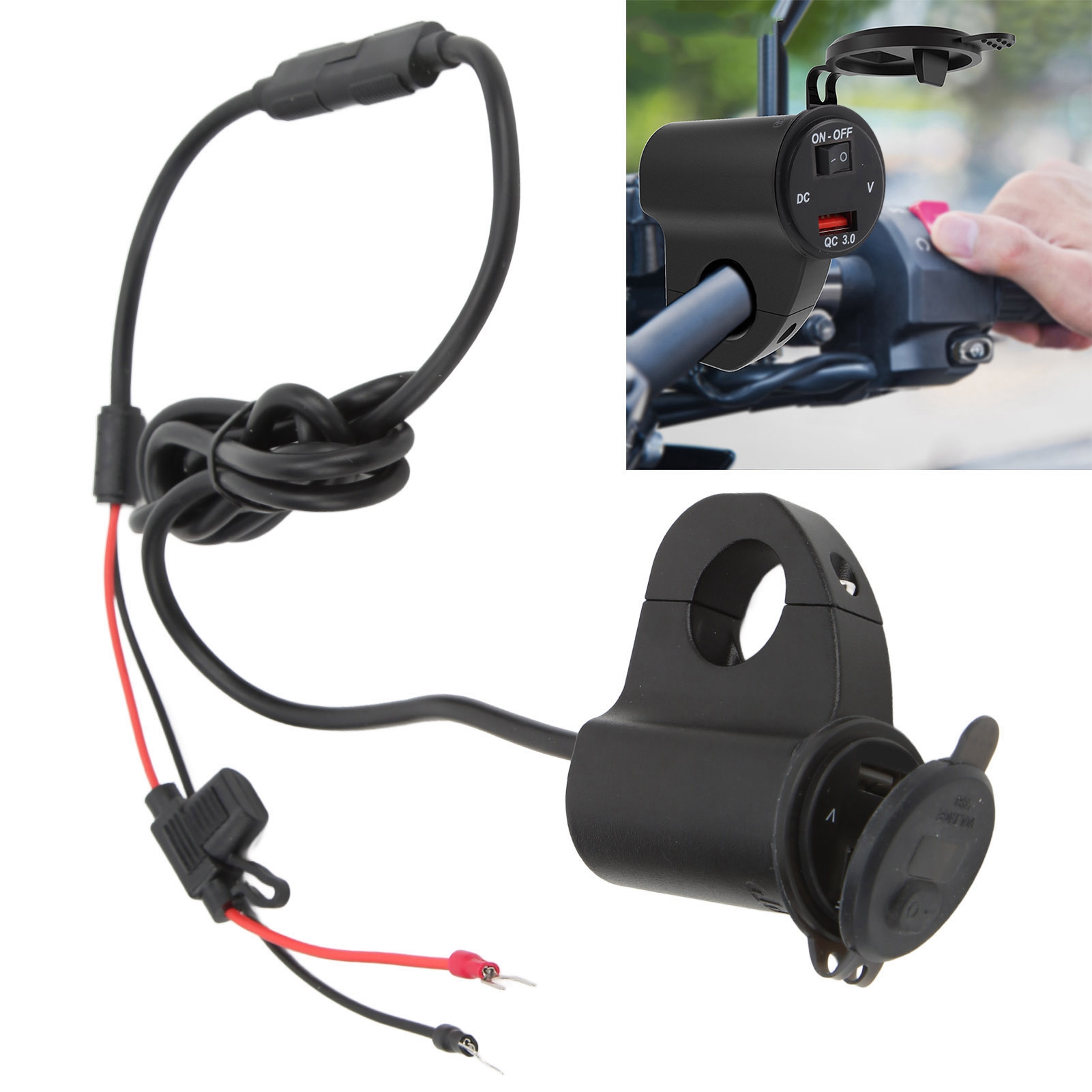 Wasserdichter 12v-motorrad-handylader Aus Aluminiumlegierung Mit Digitaler Spannungsanzeige, 3a Usb-schnellladegerät Für Autos Mit Abschaltschalter (zh-975b1)