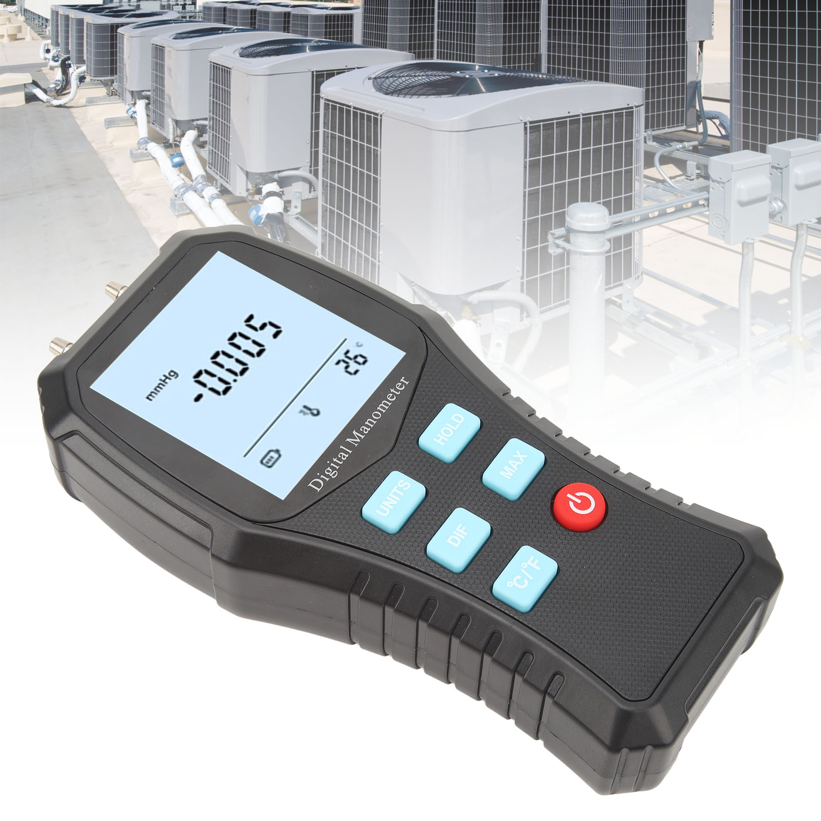 Digitales Manometer, Gasdruckprüfgerät, Druckprüfset Für Lüftungs- Und Klimaanlagen (batterie Nicht Enthalten) (k30b)