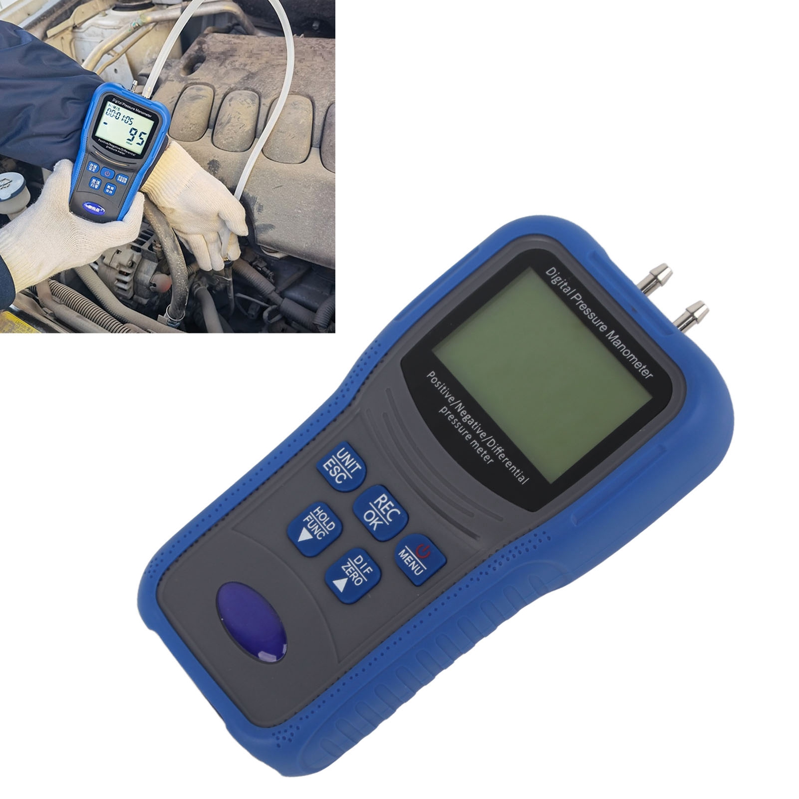 Hochpräzises Digitales Differenzdruckmessgerät Für Kfz-kurbelgehäuse, Vakuumdruckmessgerät Mit Hintergrundbeleuchtetem Lcd-bildschirm (bitte Vor Dem Versand In Luftpolsterfolie Verpacken) (batterie Ni