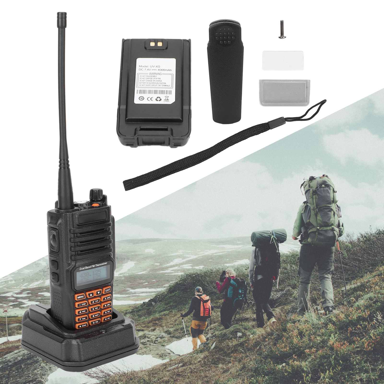 Das Baofeng Uv-xs 10w Hochleistungs-uv-dualband-funkgerät (uhf, Vhf) Eignet Sich Für Reisen Mit Wohnmobilen, Die Kommunikation Auf See Usw. Es Ist Wasserdicht Nach Ip67, Hat Orangefarbene Tasten Und E