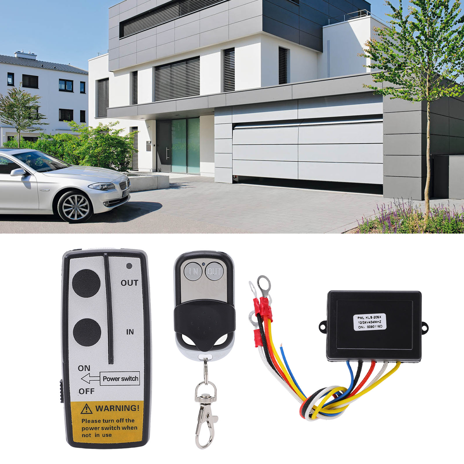 12v/24v 23m (75ft) Funkfernbedienungsset Für Atvs, Garagentore Und Bootswinden (fernbedienung Und Schlüssel Mit Eingebauten Batterien) (kls-205x) (batterien Enthalten)
