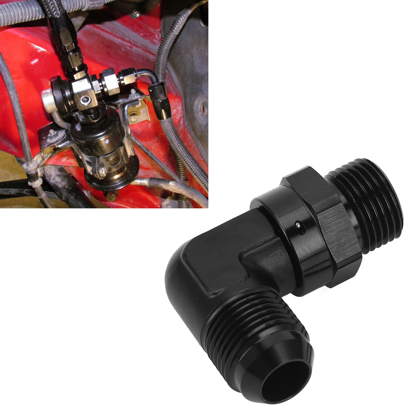 10an Auf 10orb 90° Außengewinde-aluminium-steckverbinderadapter, Schwarz (gban9490-10-2)