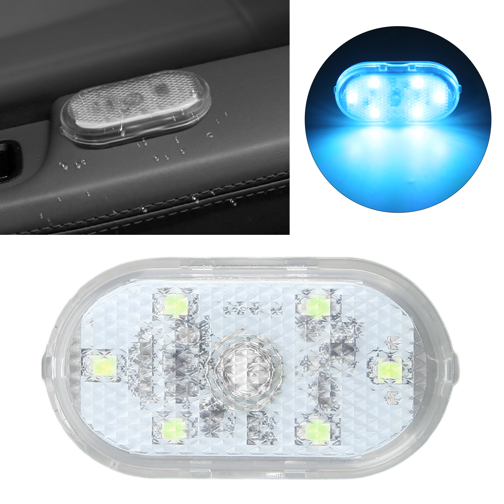 Ambiente-fahrzeugbeleuchtung, Touch-lampe, Kofferraumbeleuchtung, Leselampe Mit Sensor, Nachtlicht (integrierter Akku Enthalten) (touch-version) Gletscherblau