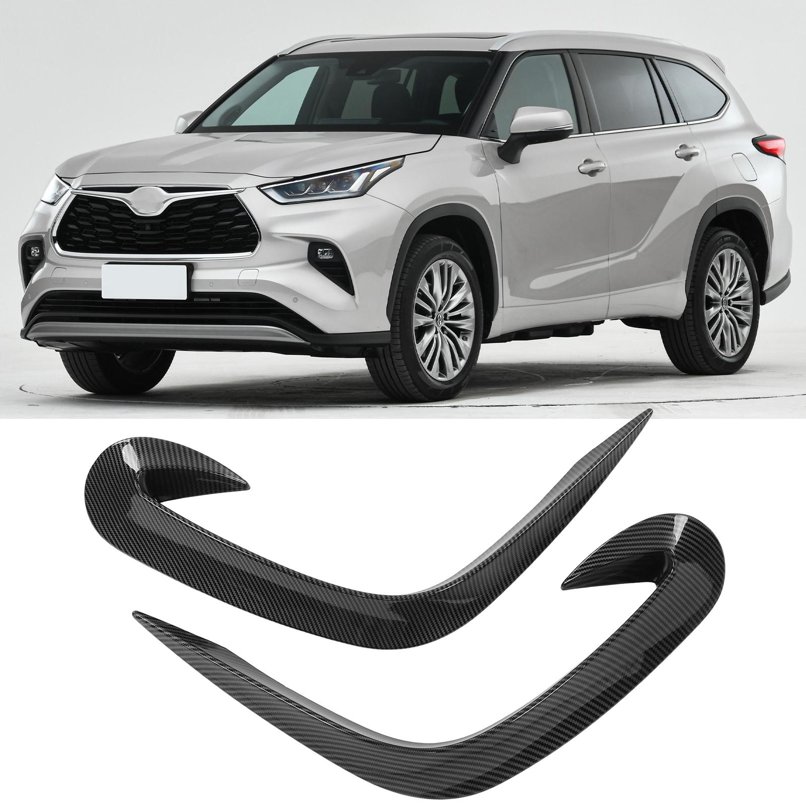 Innenverkleidung Für Die Frontscheibe Des Toyota Highlander Ab Baujahr 2022, Carbonfaser-optik.