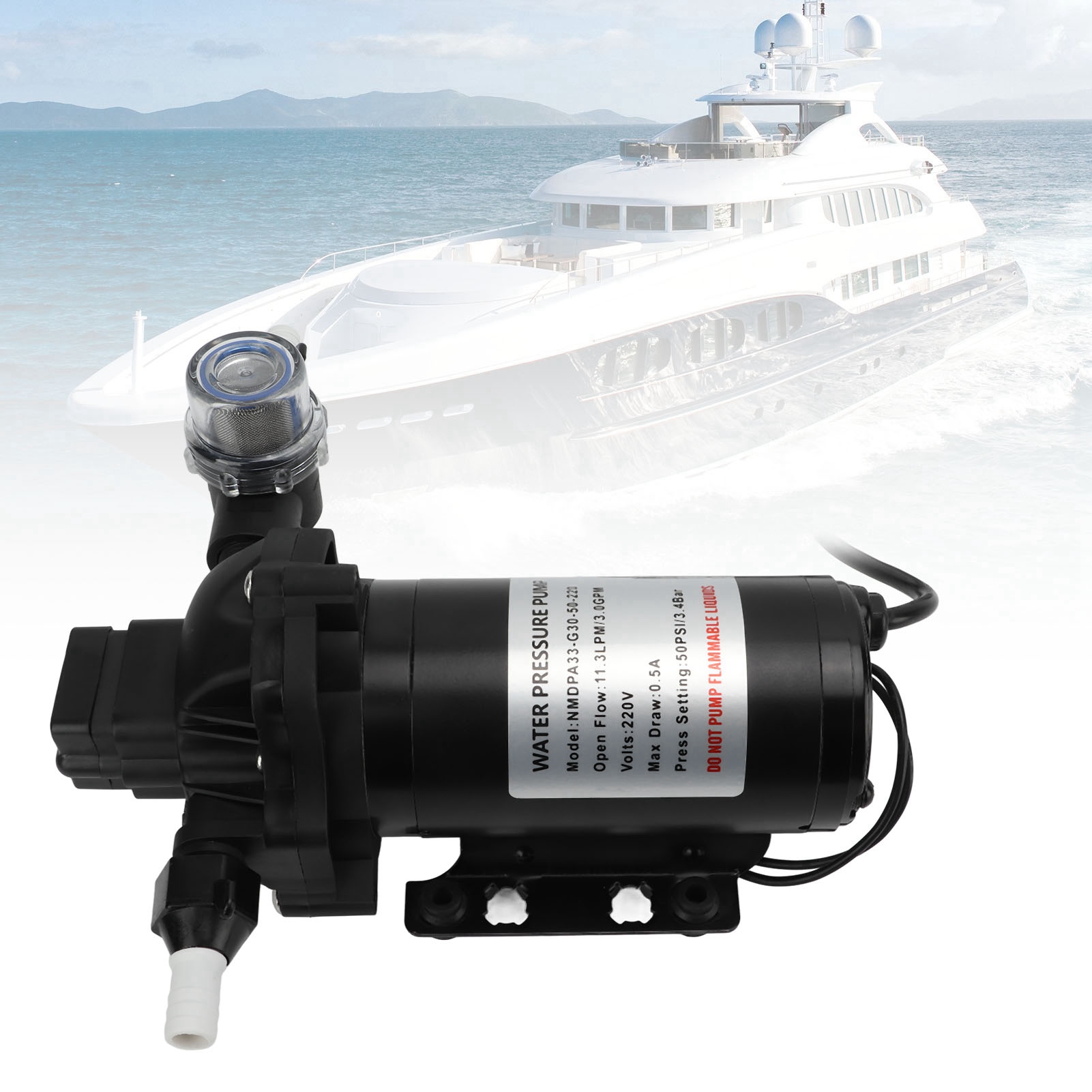 220v Dc Selbstansaugende Membranpumpe 11,3 L/min 50 Psi (referenz: Nmdpa33-g30-50-220) (lieferung Inklusive Luftpolsterfolie)