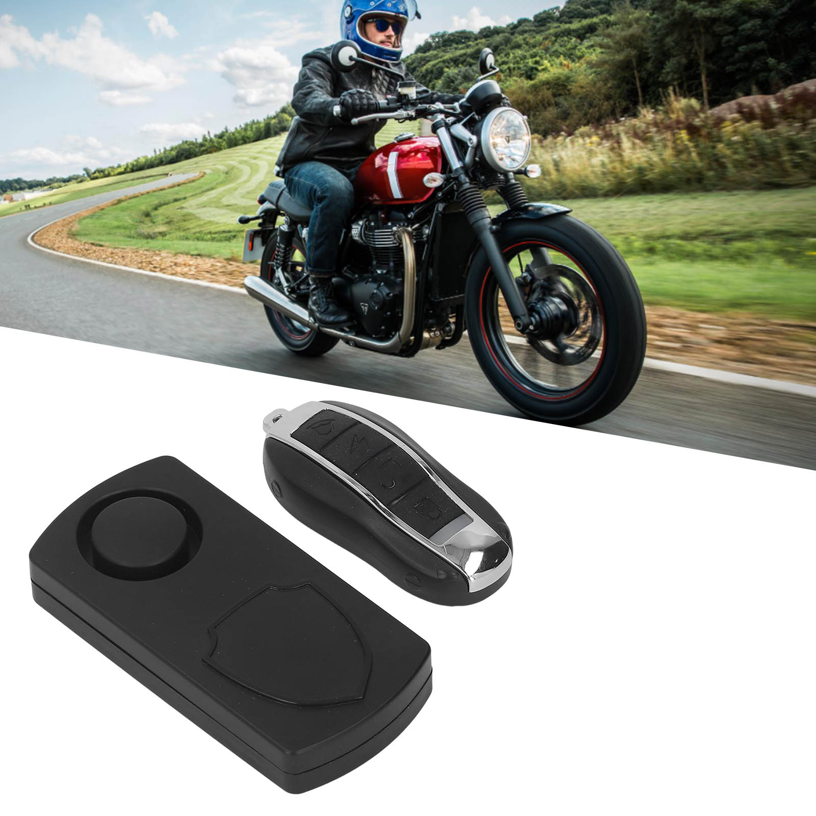 Vibrations-einbruchmelder Für Motorräder Und Diebstahlalarmanlage Für Fahrzeuge (alarm Und Schlüssel Werden Ohne Batterien Geliefert).