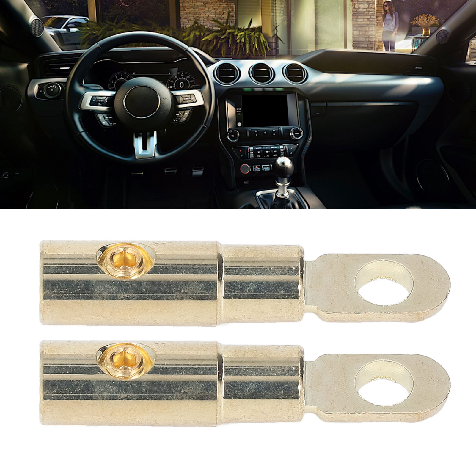 Netzteil Für Car-audio-umbauten, O-anschlussklemme, Vergoldetes Messing, Hohe Leistung (paarweise Erhältlich), 8ga