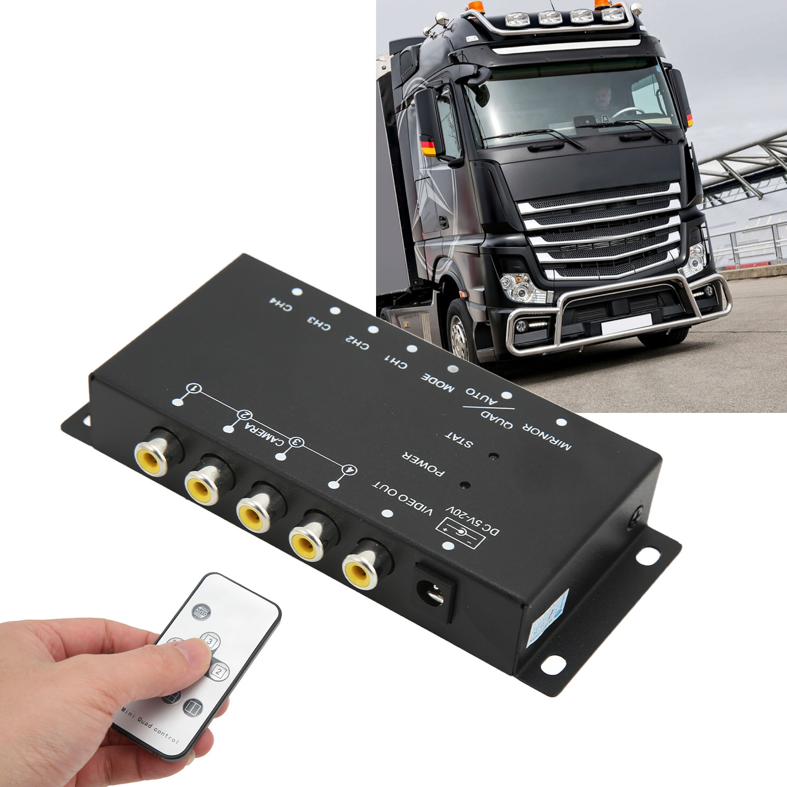 Mini 4-kanal 720p Hd Videoüberwachungseinheit Für Wohnmobile, Transporter Und Lkws (batterie Nicht Enthalten) (st301)