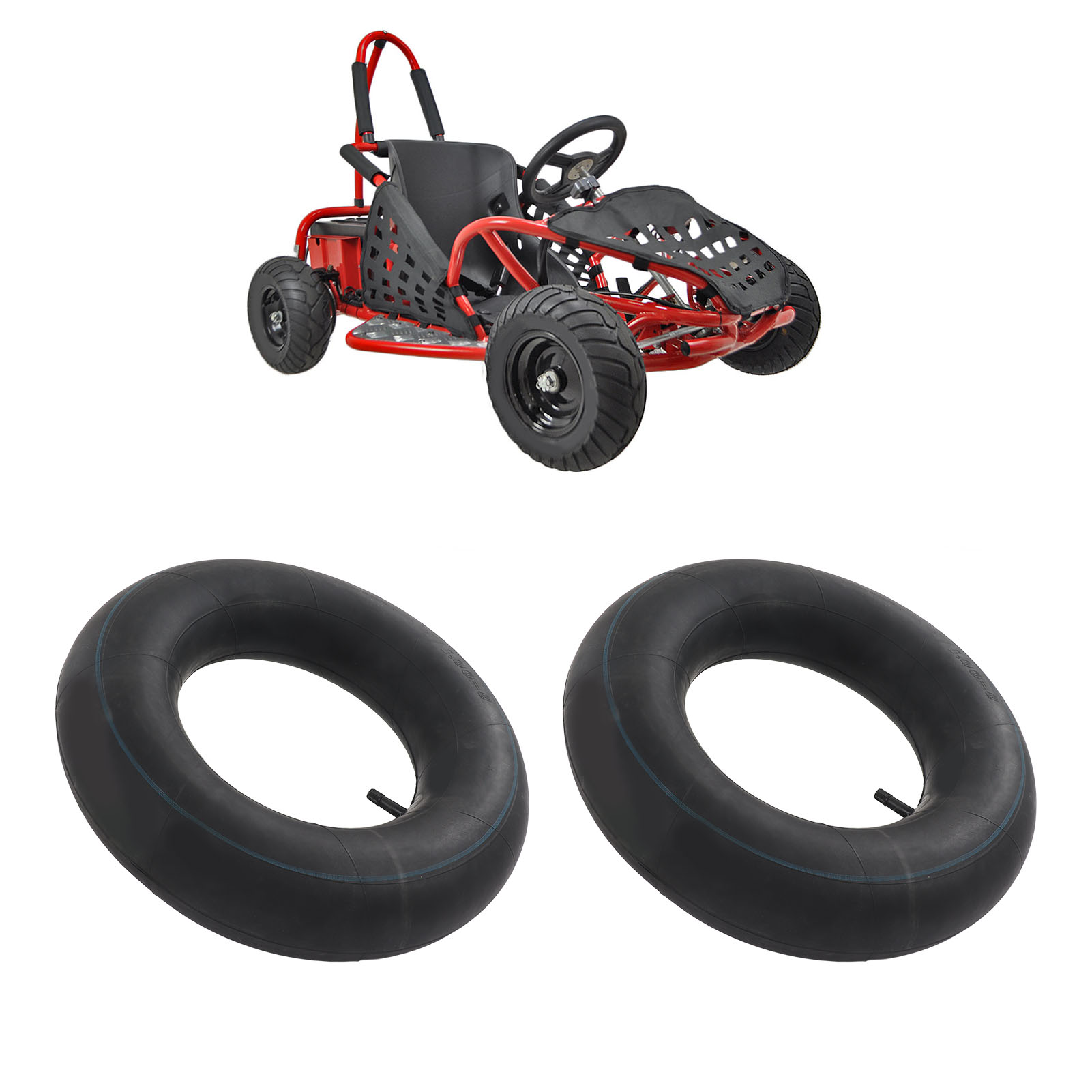 Zwei 4.00-8 Innenschläuche Mit Winkelventilen, Runflat-innenschläuche, Geeignet Für Karts (lieferung Ohne Luft).