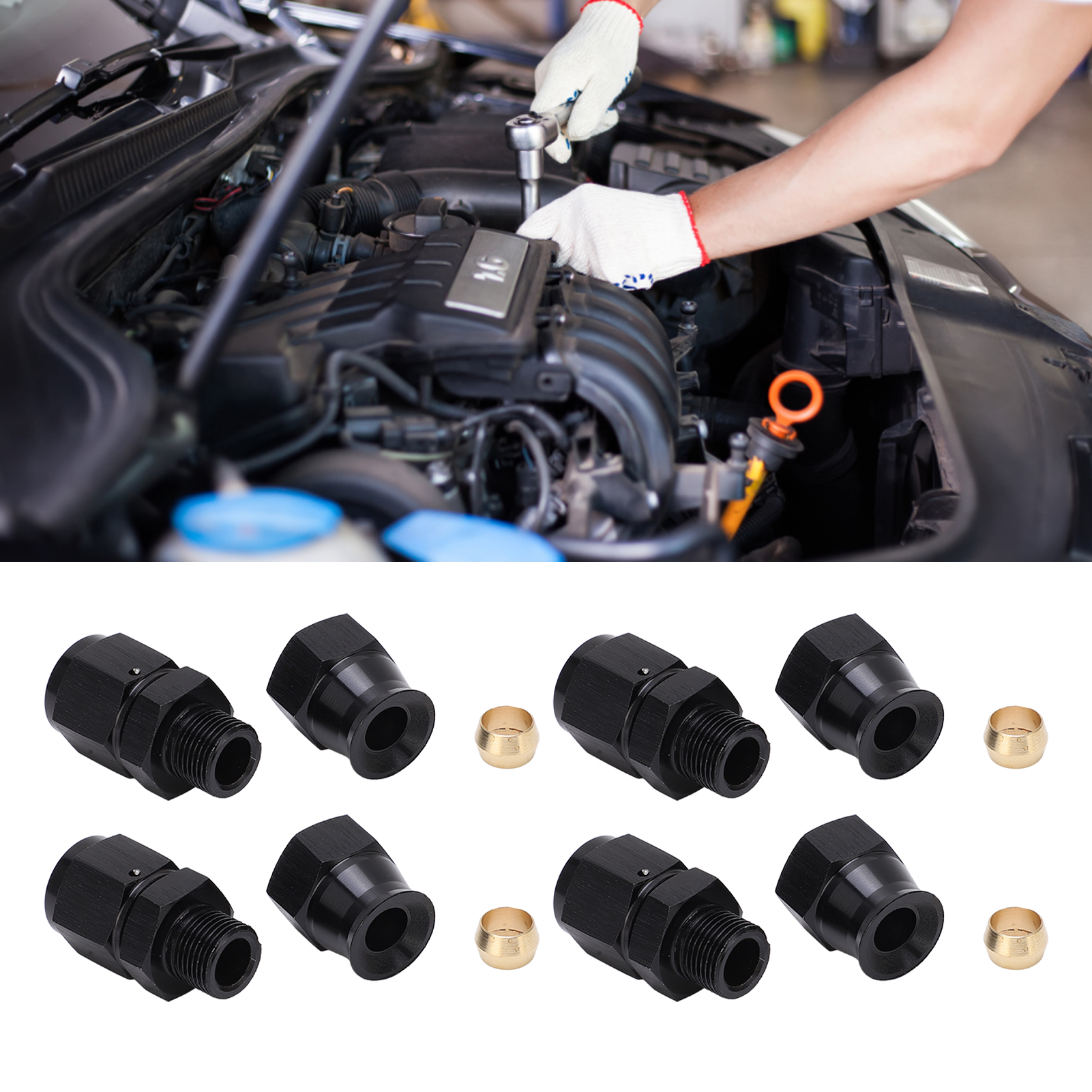An6-adapter Mit Messinghülse Und Innengewinde (mg08-an6) (4er-pack) 3/8