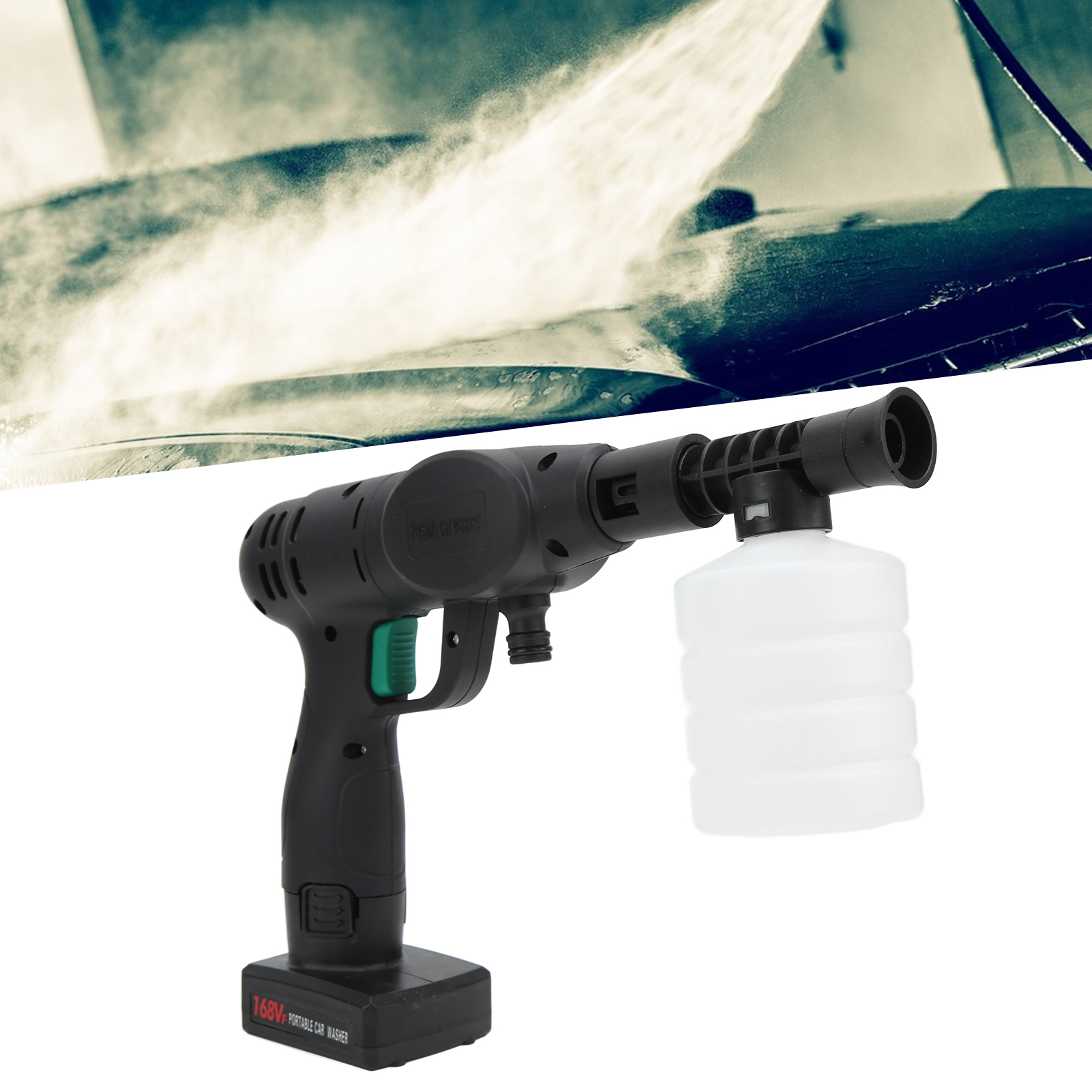 Tragbarer, Kabelloser Autoreiniger, Für Den Heimgebrauch, Lithium-akku, Hochdruck-wasserpistole Zur Autowäsche, Us-standard 110-240 V (mit Eingebautem Akku).