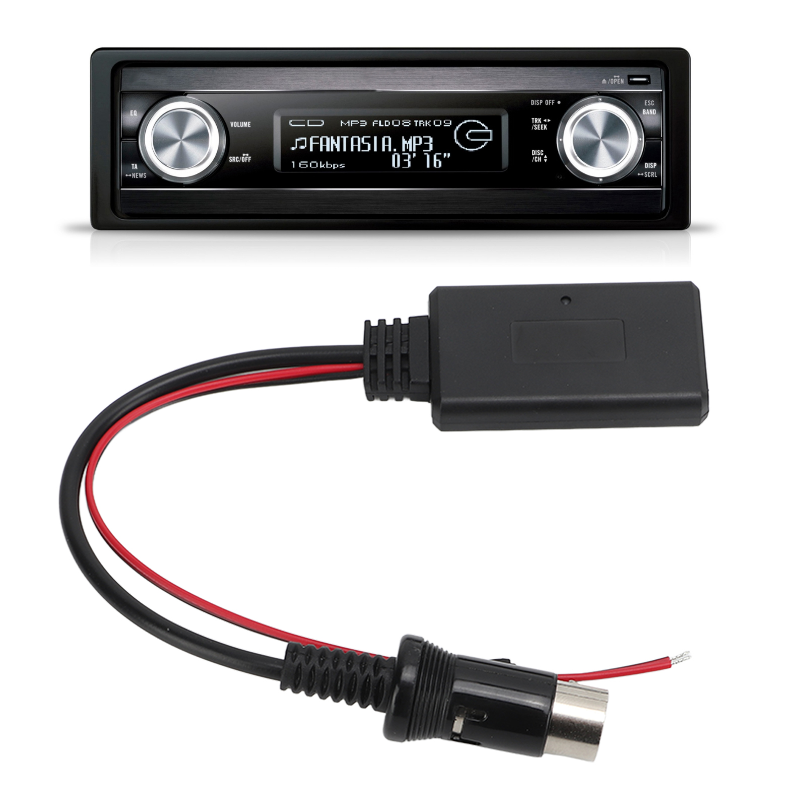 Bluetooth 5.0 Adapter Für Kenwood Autoradios Mit Aux-eingang Und Drahtlosem Mp3-audioeingangskabel (13-poliger Stecker).