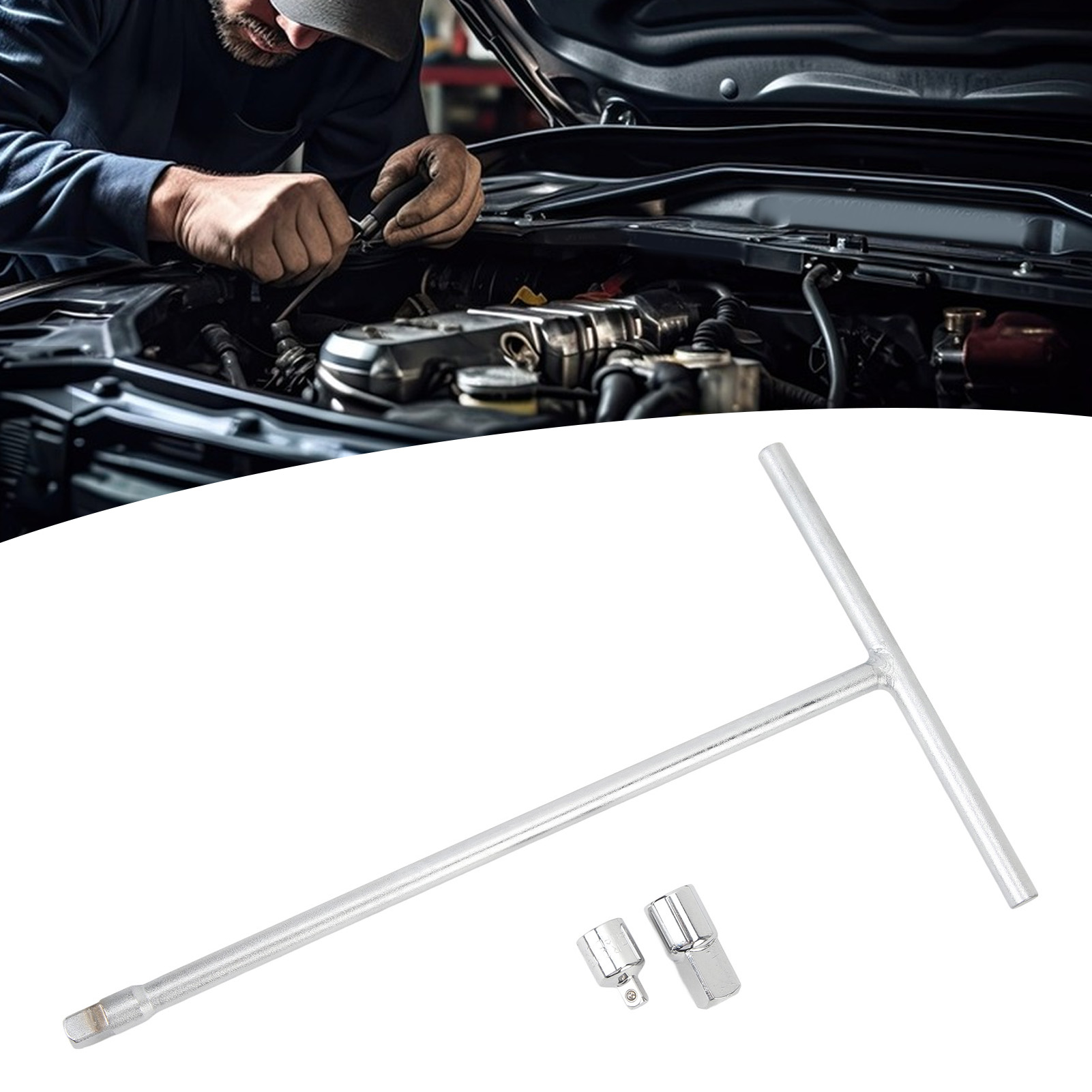 Schnellspann-t-griff-schlüssel 01135a, 3/8"-antrieb, Mit 1/4"- Und 1/2"-adaptern