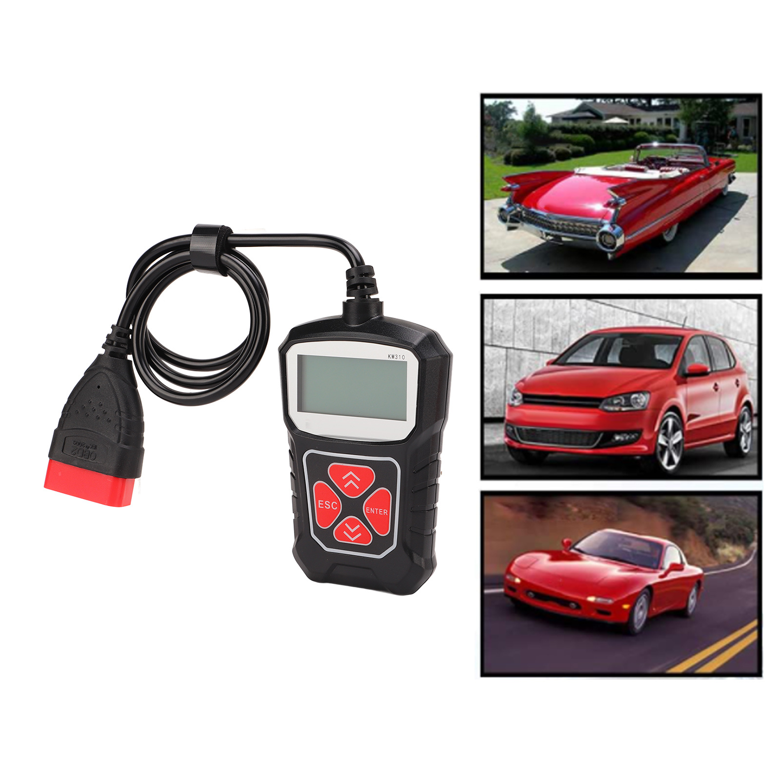 Kw310 Obd2-scanner Mit Allen Obdii-funktionen, 10 Modi, Motorfehlercode-diagnosegerät, Schwarz