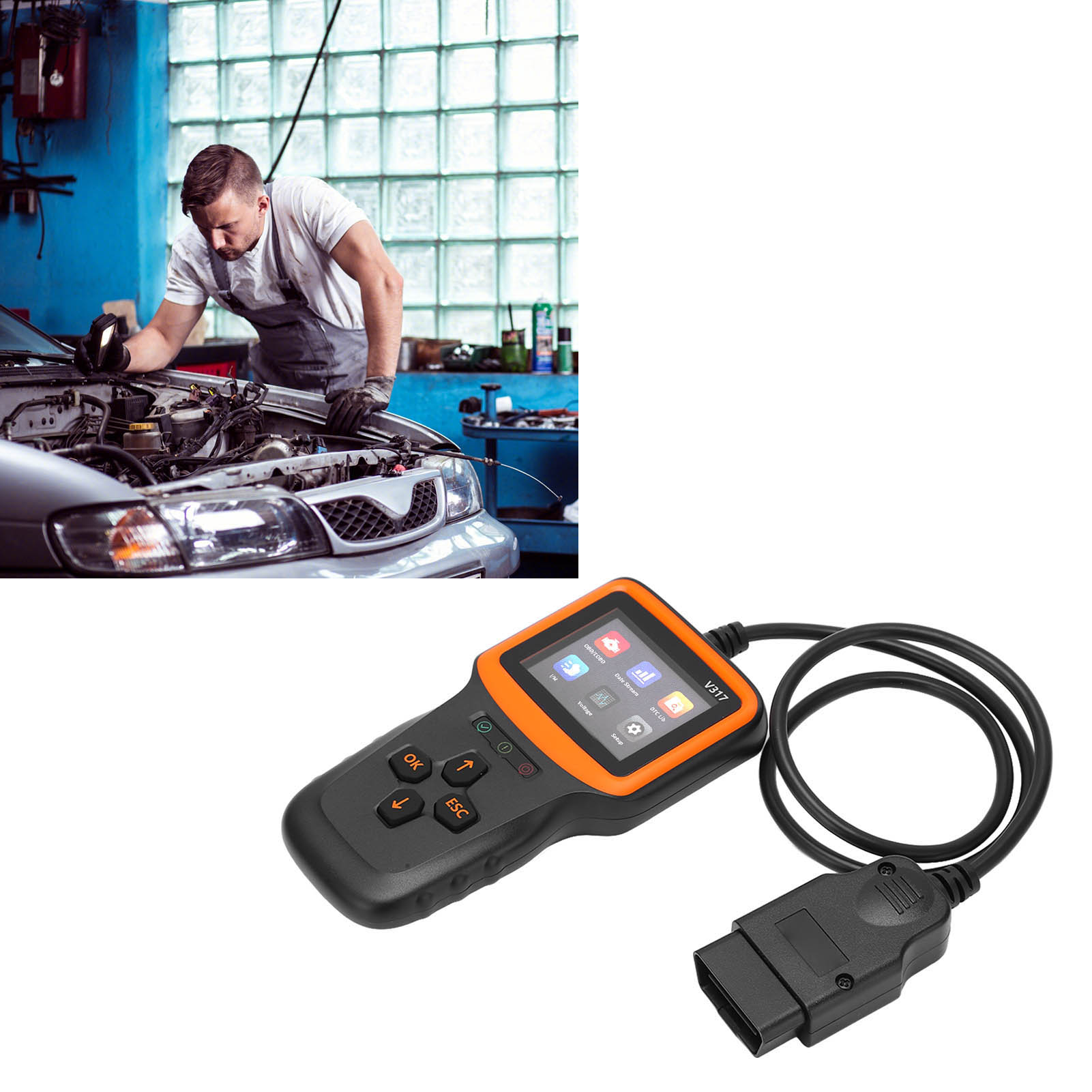 V317 Obd2 V1.5 Automatischer Kfz-diagnosescanner, Codeleser, Fehlerdetektor, Diagnosegerät