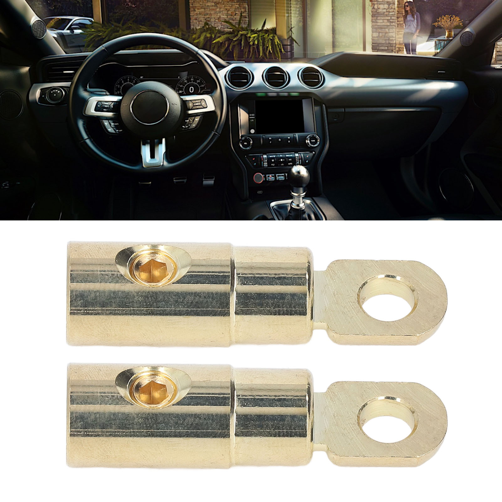 Netzteil Für Car-audio-umbauten, O-anschlussklemme, Vergoldetes Messing, Hohe Leistung (paarweise Erhältlich), 4ga