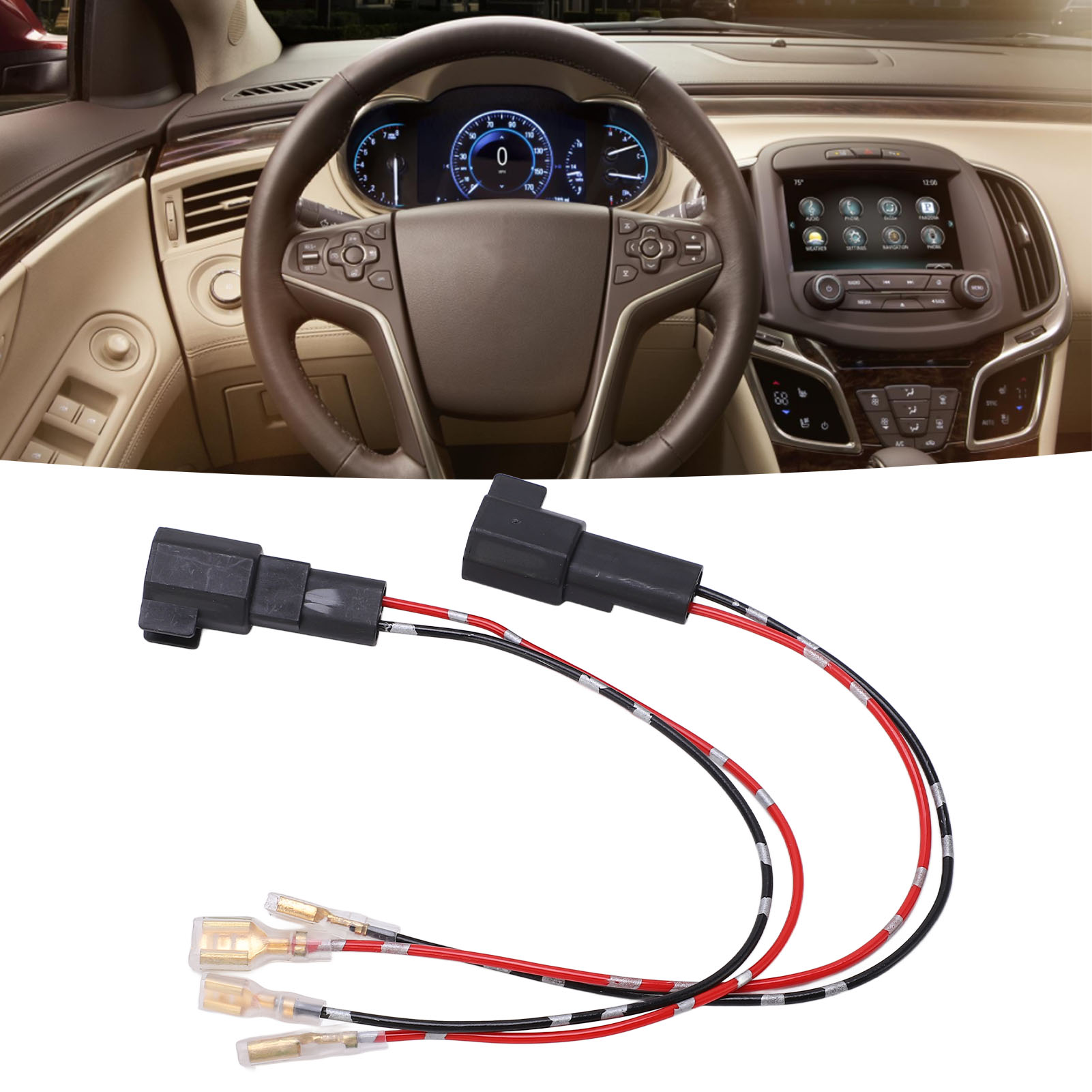 Ein Paar Auto-verstärkerkabel, Lautsprecherkabel Und Buick-mittelbasslautsprecheranschlüsse