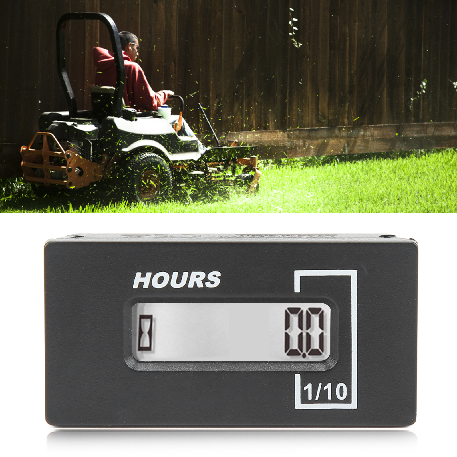 Hmo37a Quadratischer, Wasserdichter Digitaltimer Für Elektrische Rasenmäher, Rückstellbar, Mit Ac/dc-generatoranzeige.
