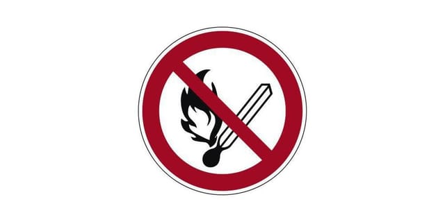 Hinweisschild 20cm P003 Feuer offenes Licht u. Rauchen verboten Hart-PVC