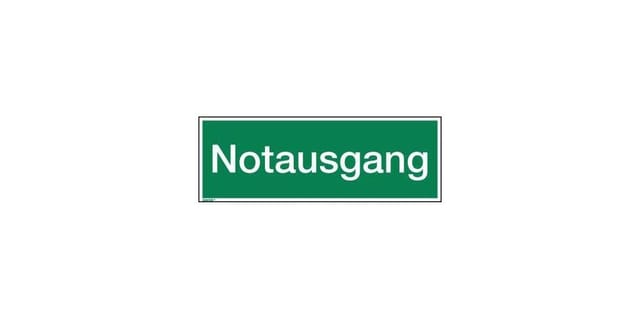 Hinweisschild 29,7 x 10,5 cm (b x h) Notausgang Hart-PVC