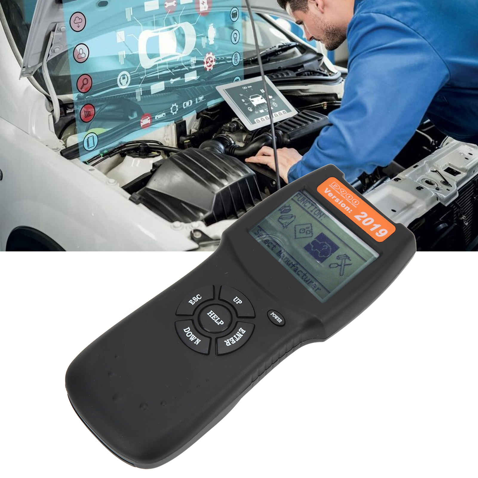 Die Version D900 2019 Des Kfz-fehlercodelesers Ist Mit Verschiedenen Automarken Kompatibel, Darunter Bmw, Benz, Audi, Honda Und Toyota (batterie Nicht Im Lieferumfang Enthalten).