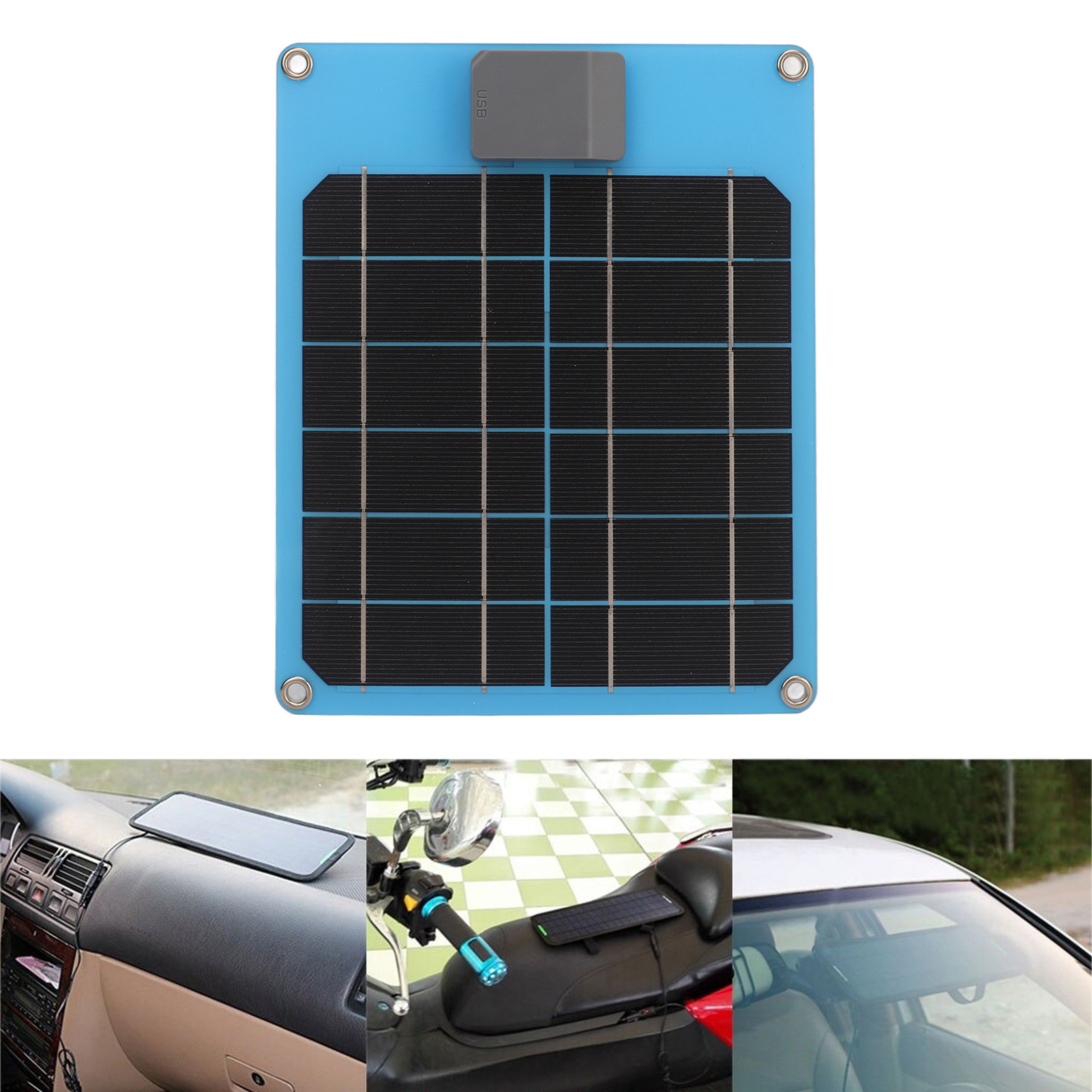 5w 5v Monokristallines Silizium-solarpanel, Blau, Geeignet Für Autos, Boote, Anhänger Und Wohnmobile (ohne Batterie).