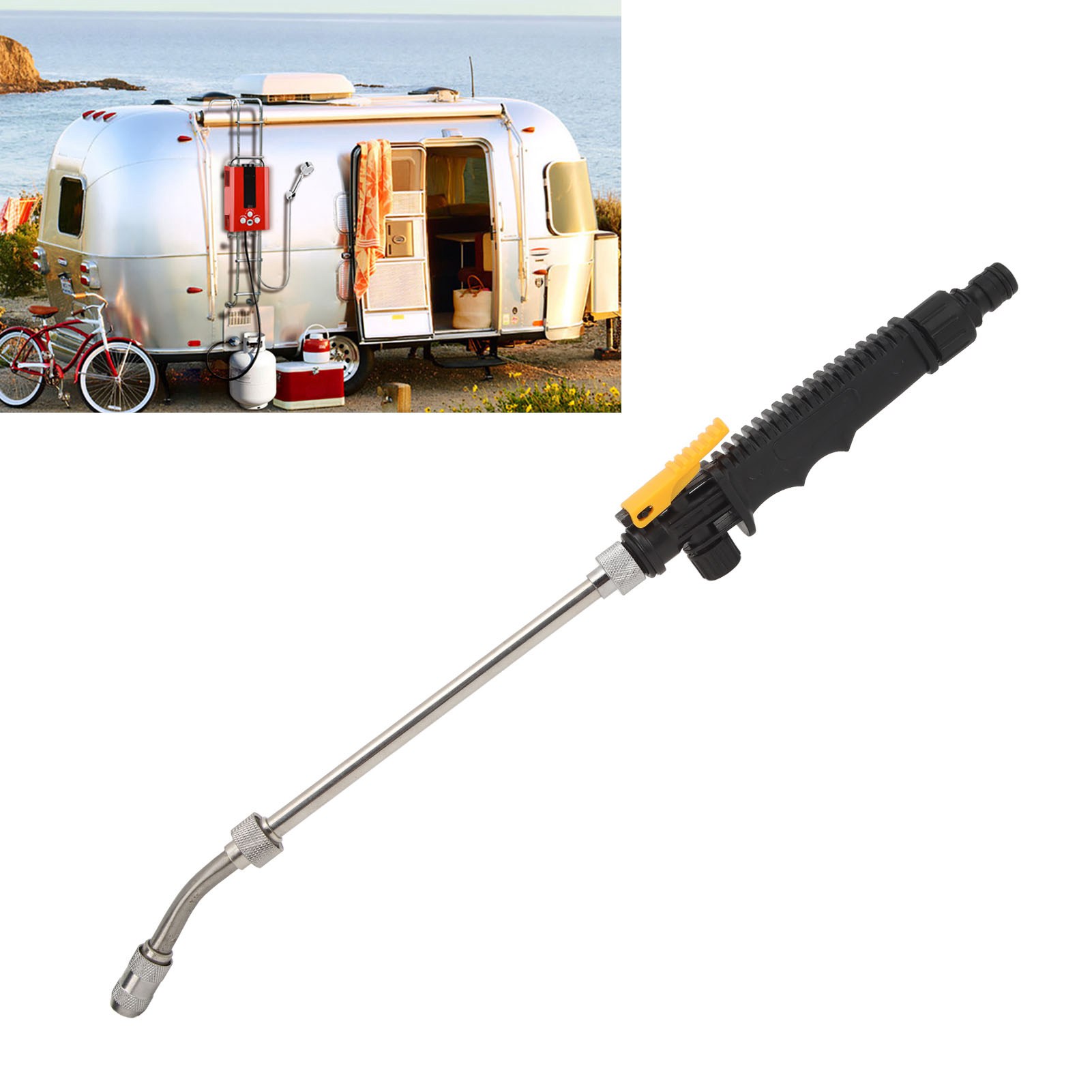 Reinigungs- Und Spülset Für Wohnmobil-warmwasserbereiter-anoden Mit Wasserpistole Und Hülse B. 3/4" Npt Gewindestange Aus Magnesium 18 X 235 Mm, Kompatibel Mit Den Modellen Suburban Und Mor-flo.